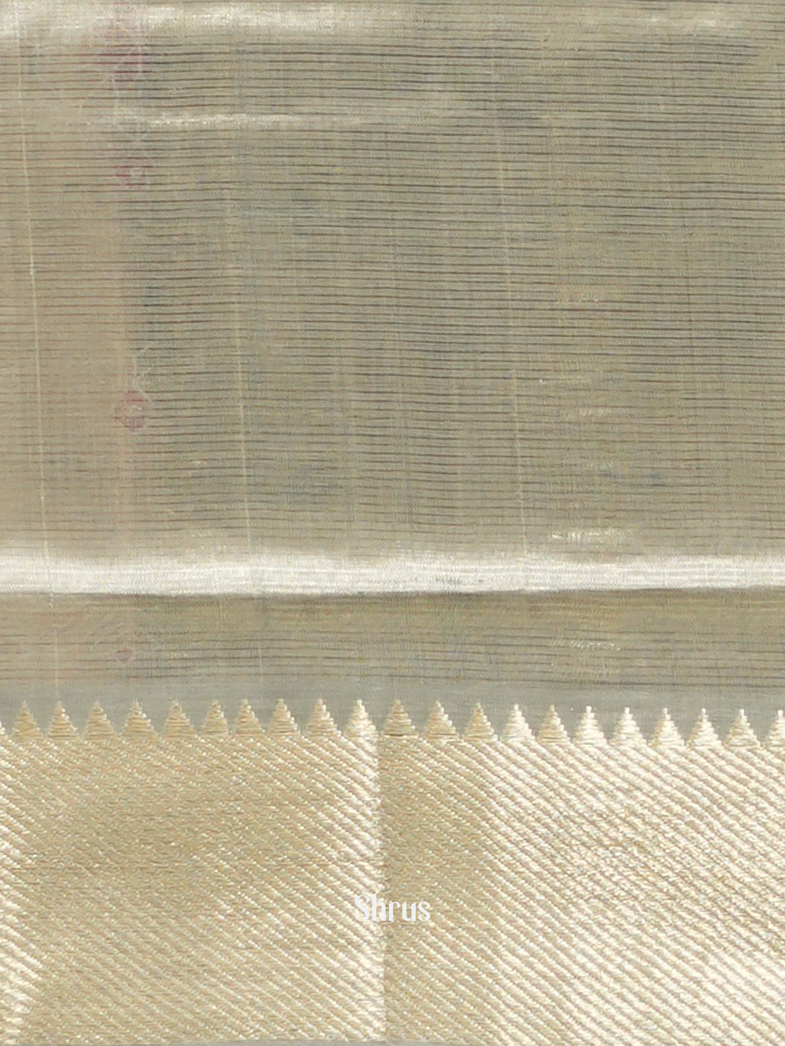 Silver(single Tone) - Mangalagiri silkcotton Saree - Shop on ShrusEternity.com