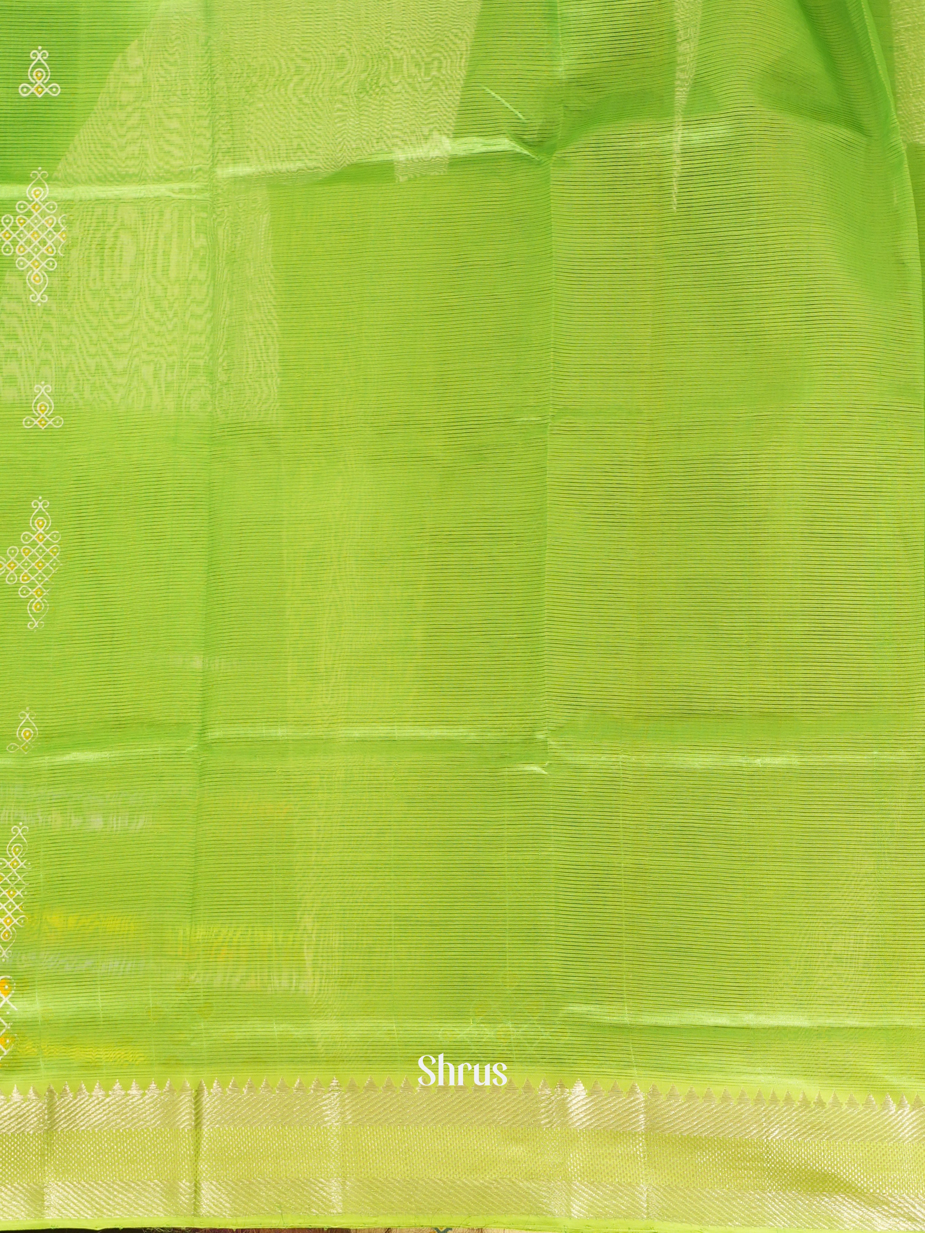 Green(Single Tone) - Mangalagiri silkcotton Saree - Shop on ShrusEternity.com