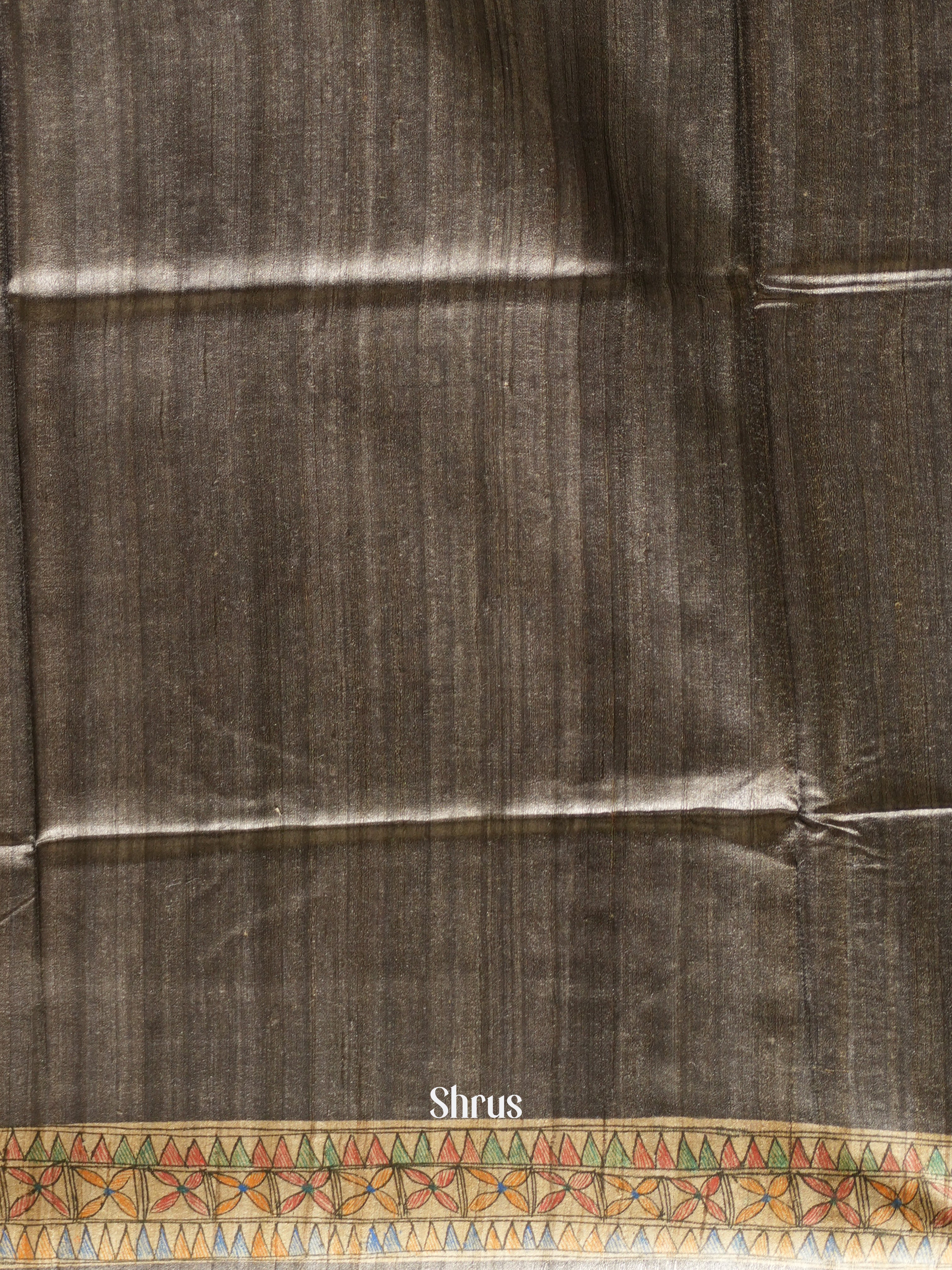 Black & Cream - Tussar Saree - Shop on ShrusEternity.com