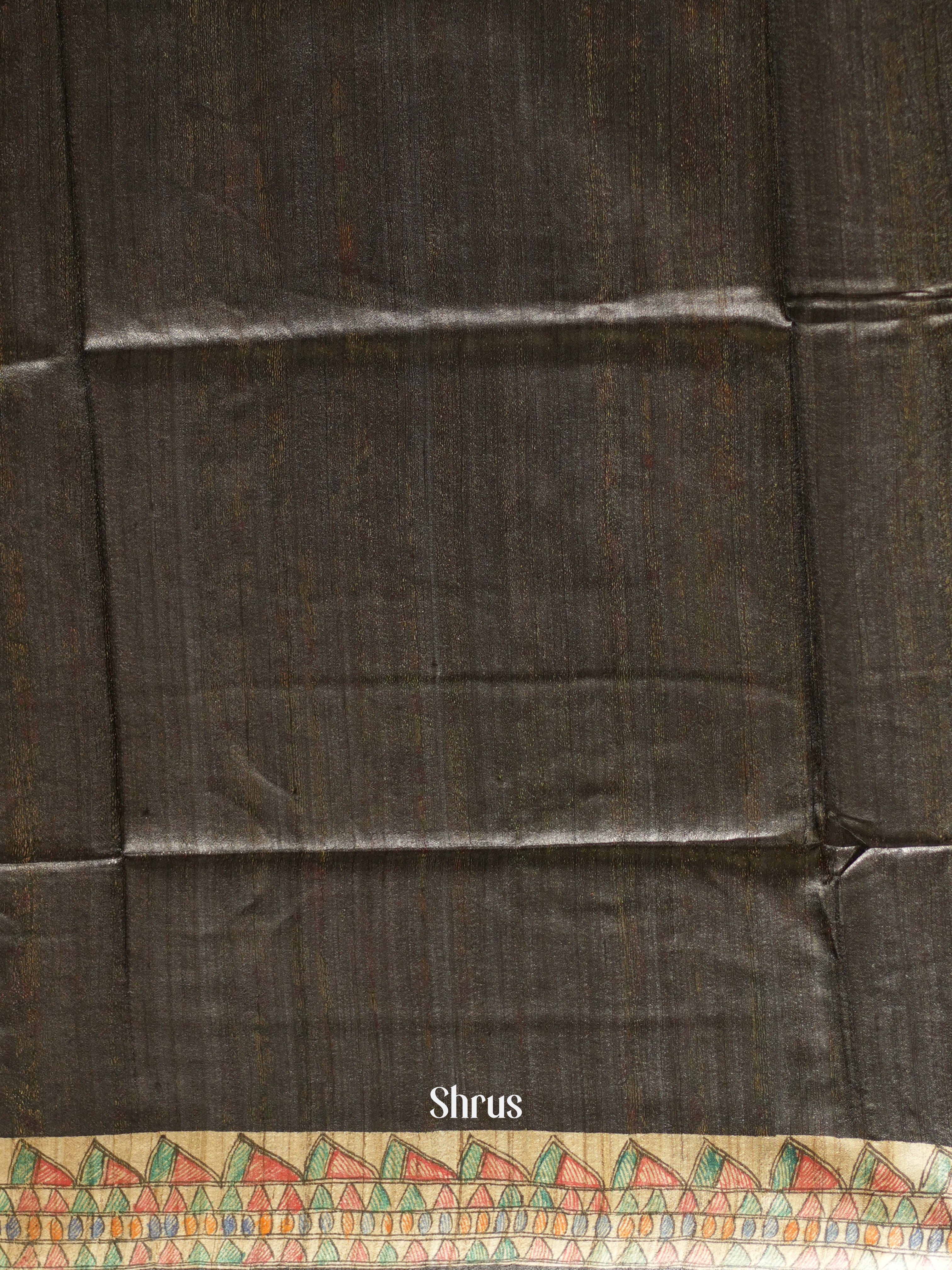 Black & Cream - Tussar Saree - Shop on ShrusEternity.com