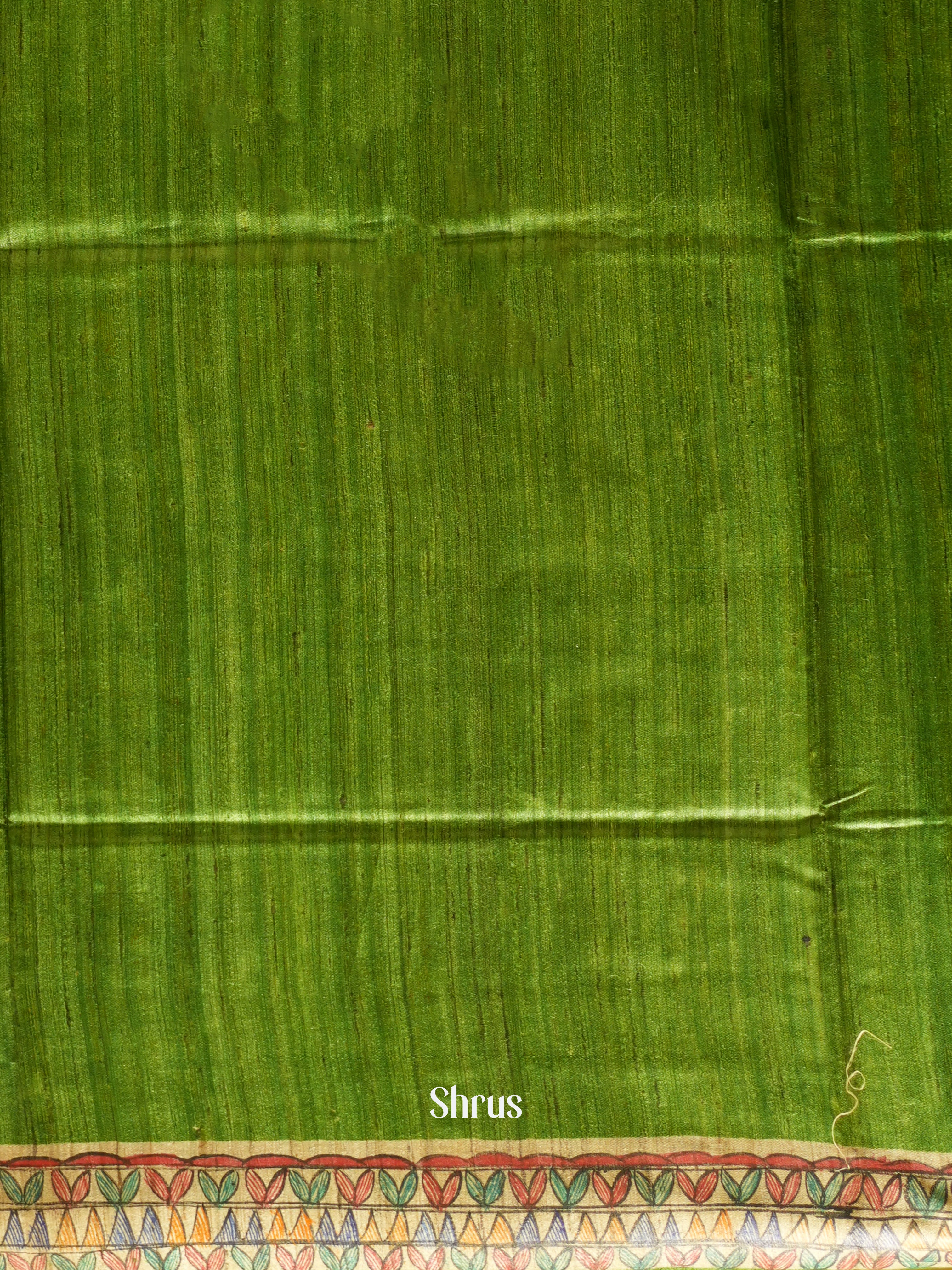Green & Cream - Tussar Saree - Shop on ShrusEternity.com