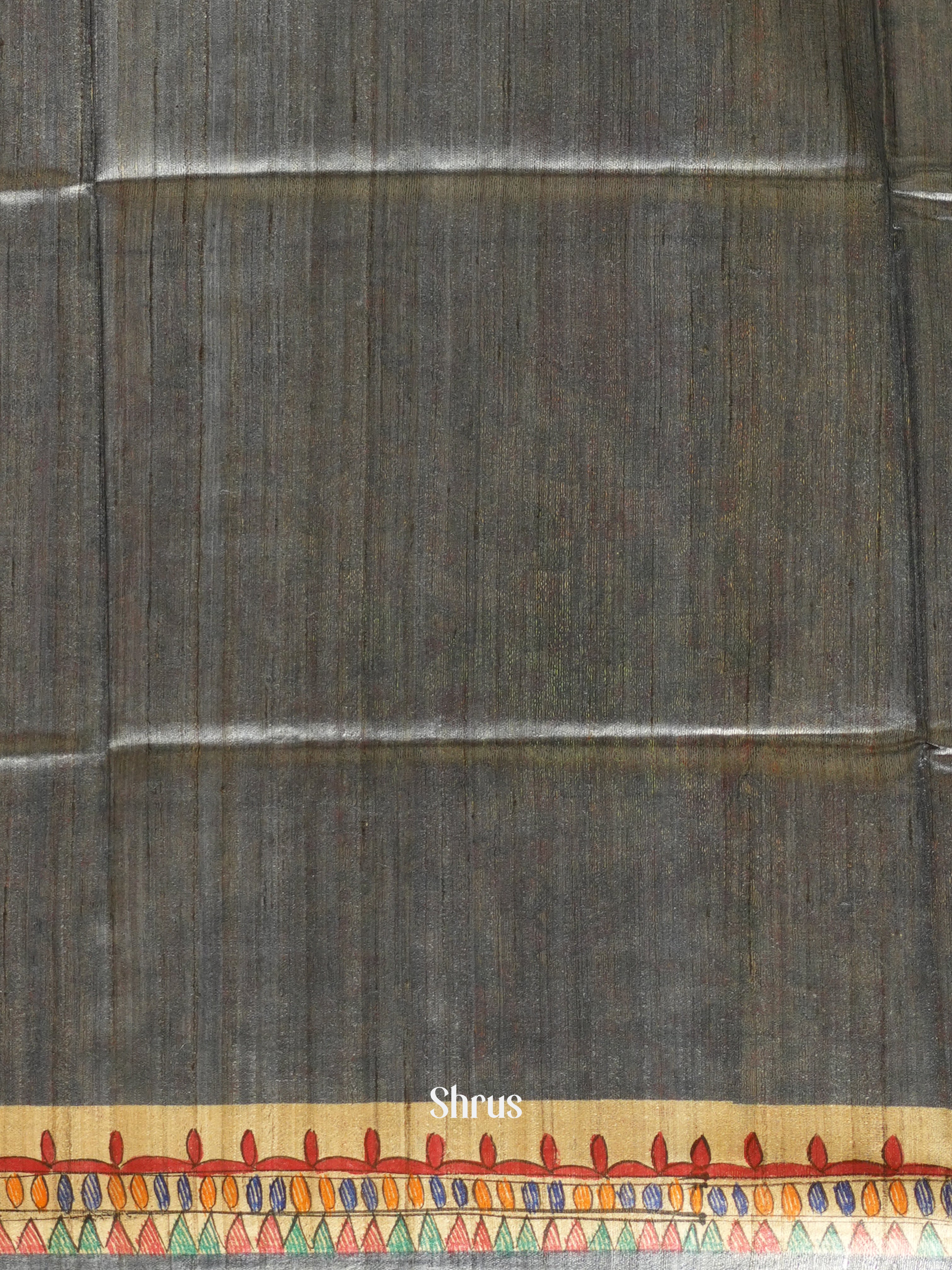 Grey & Cream - Tussar Saree - Shop on ShrusEternity.com