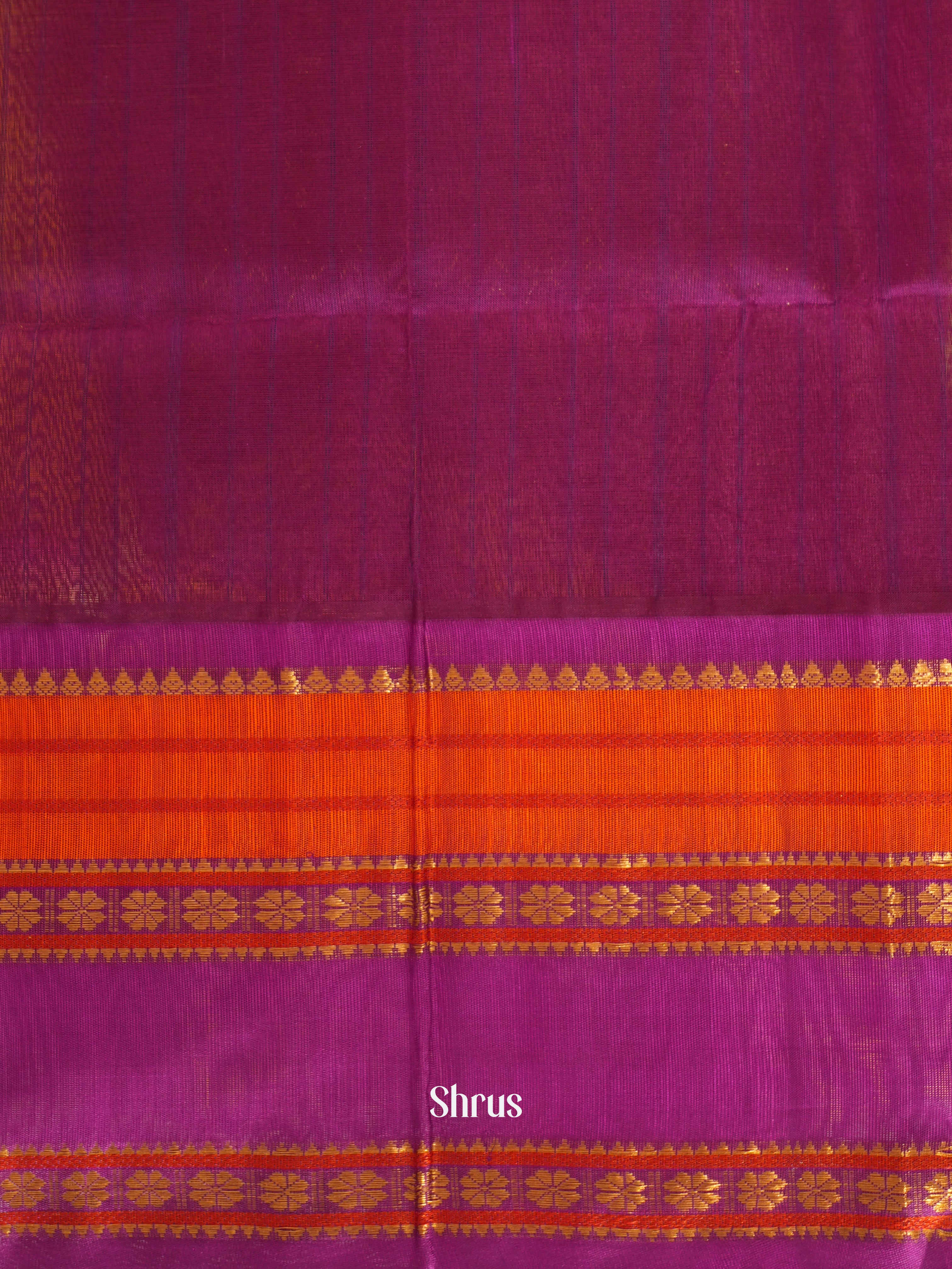 Green & Majenta - Silk Cotton Saree - Shop on ShrusEternity.com