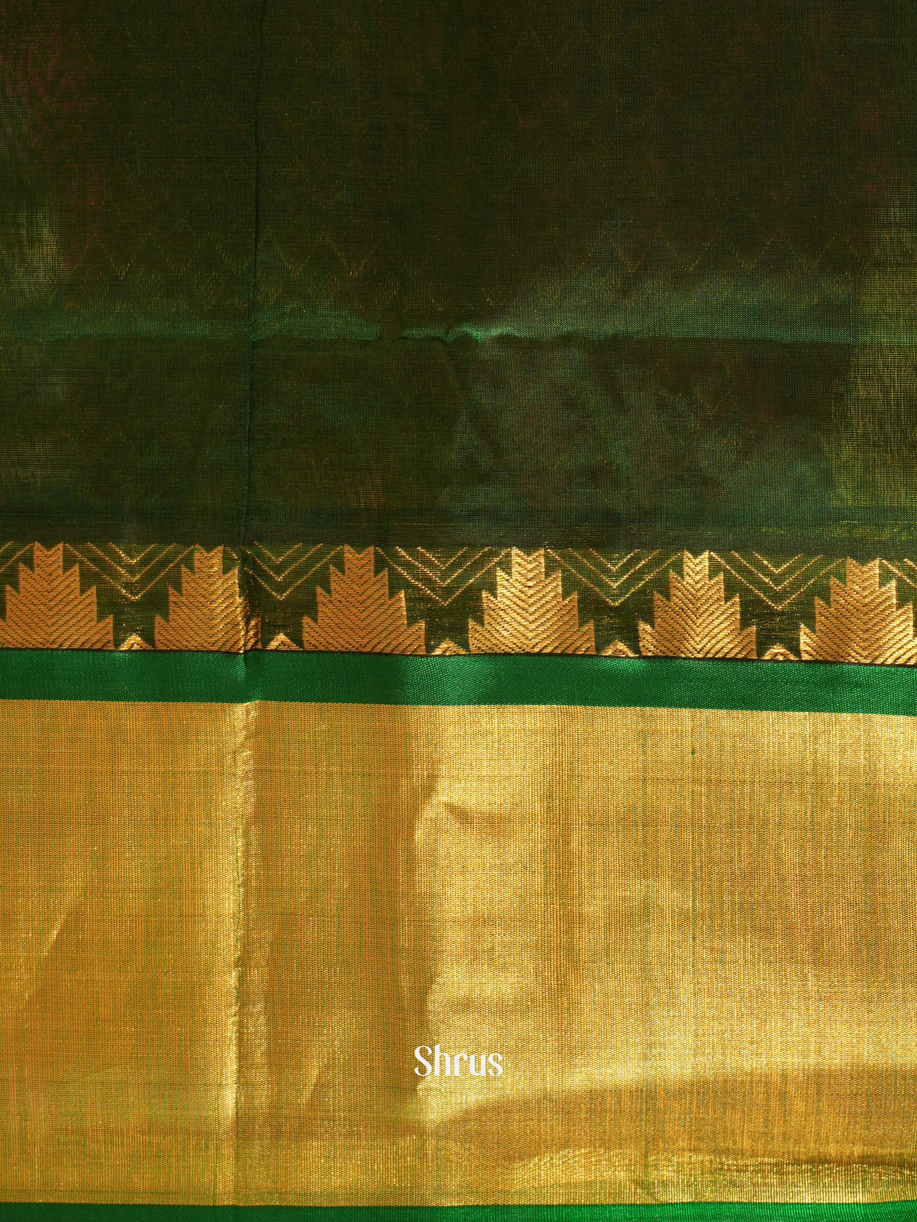 Pink & Green - Silk Cotton Saree - Shop on ShrusEternity.com