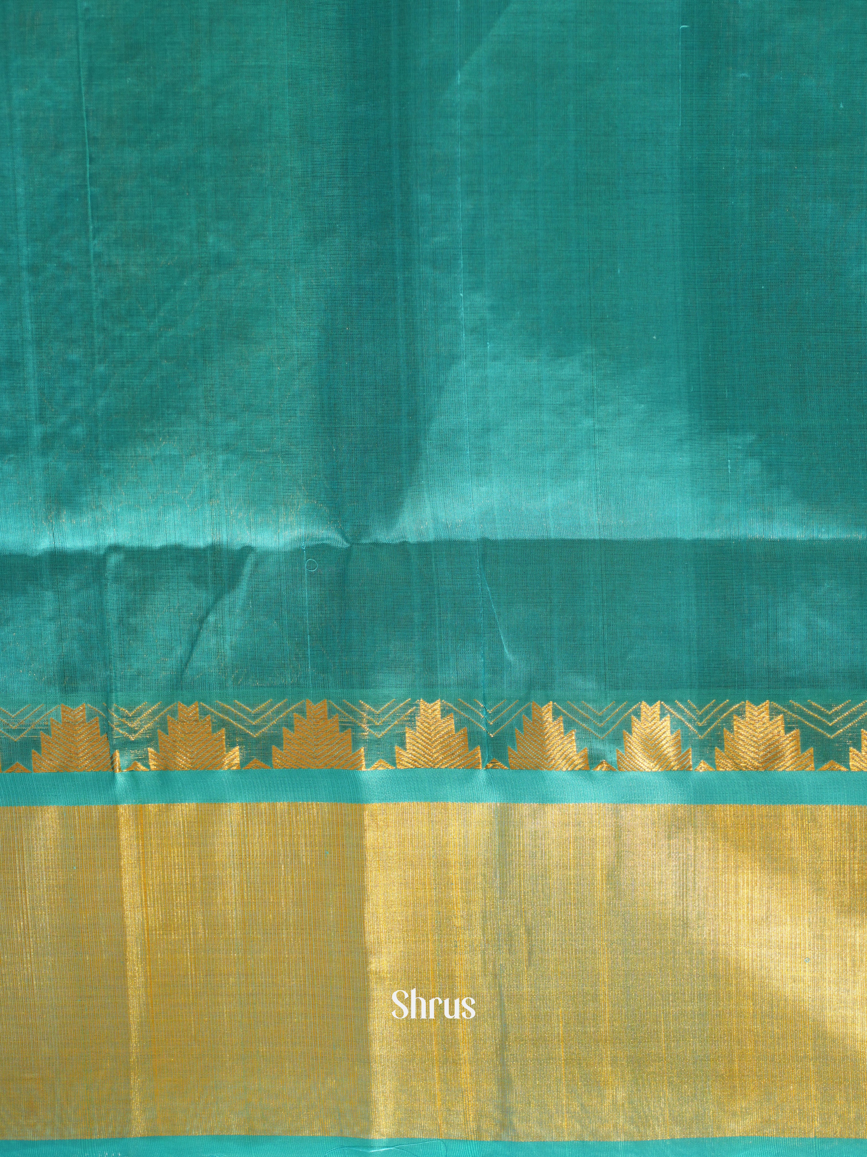 Violet & Teal - Silk Cotton Saree - Shop on ShrusEternity.com