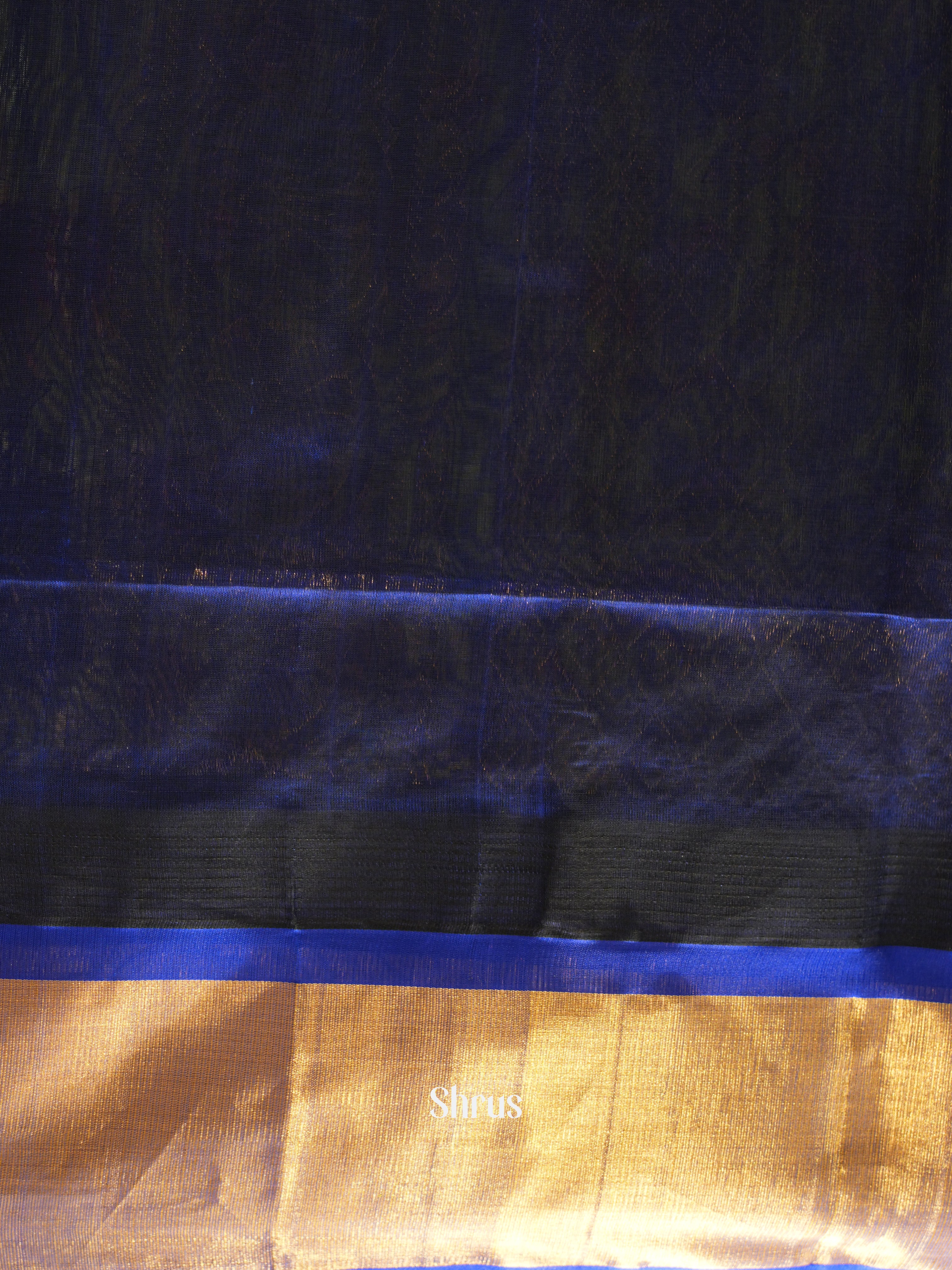 Greenwich Gold & Blue - Silk Cotton Saree - Shop on ShrusEternity.com