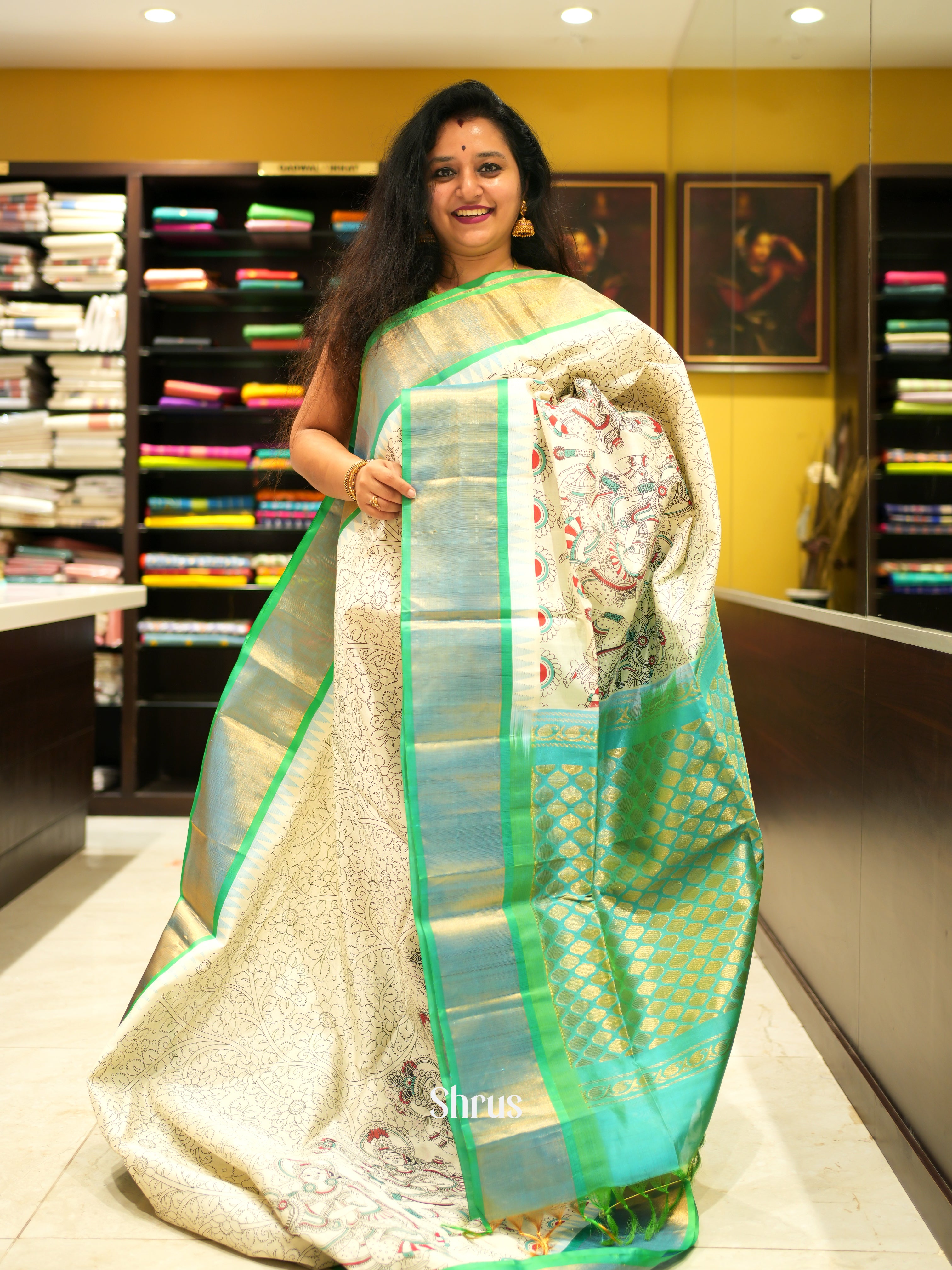 CGS10070 - Silk Cotton Saree - Shop on ShrusEternity.com
