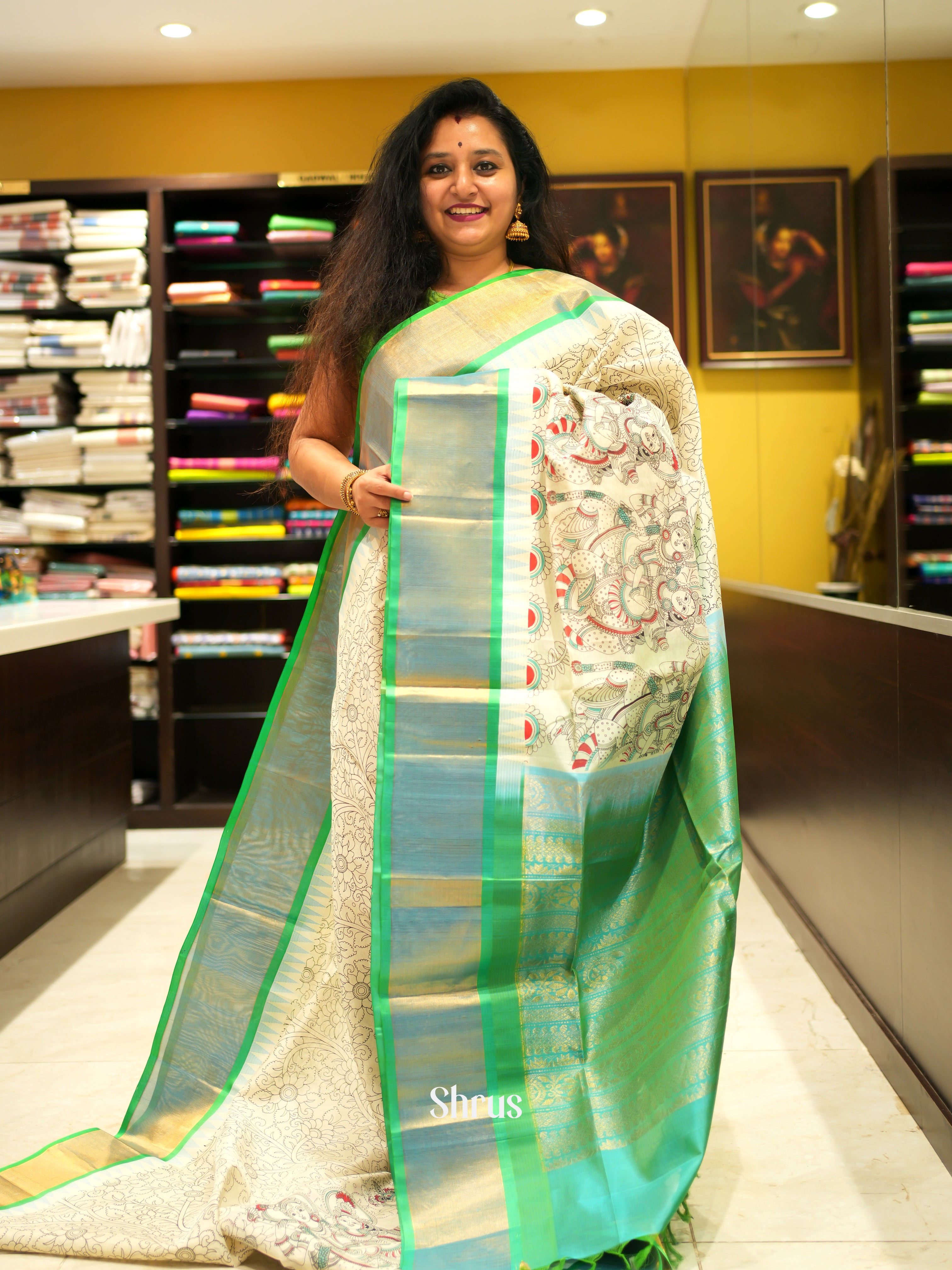 CGS10071 - Silk Cotton Saree - Shop on ShrusEternity.com