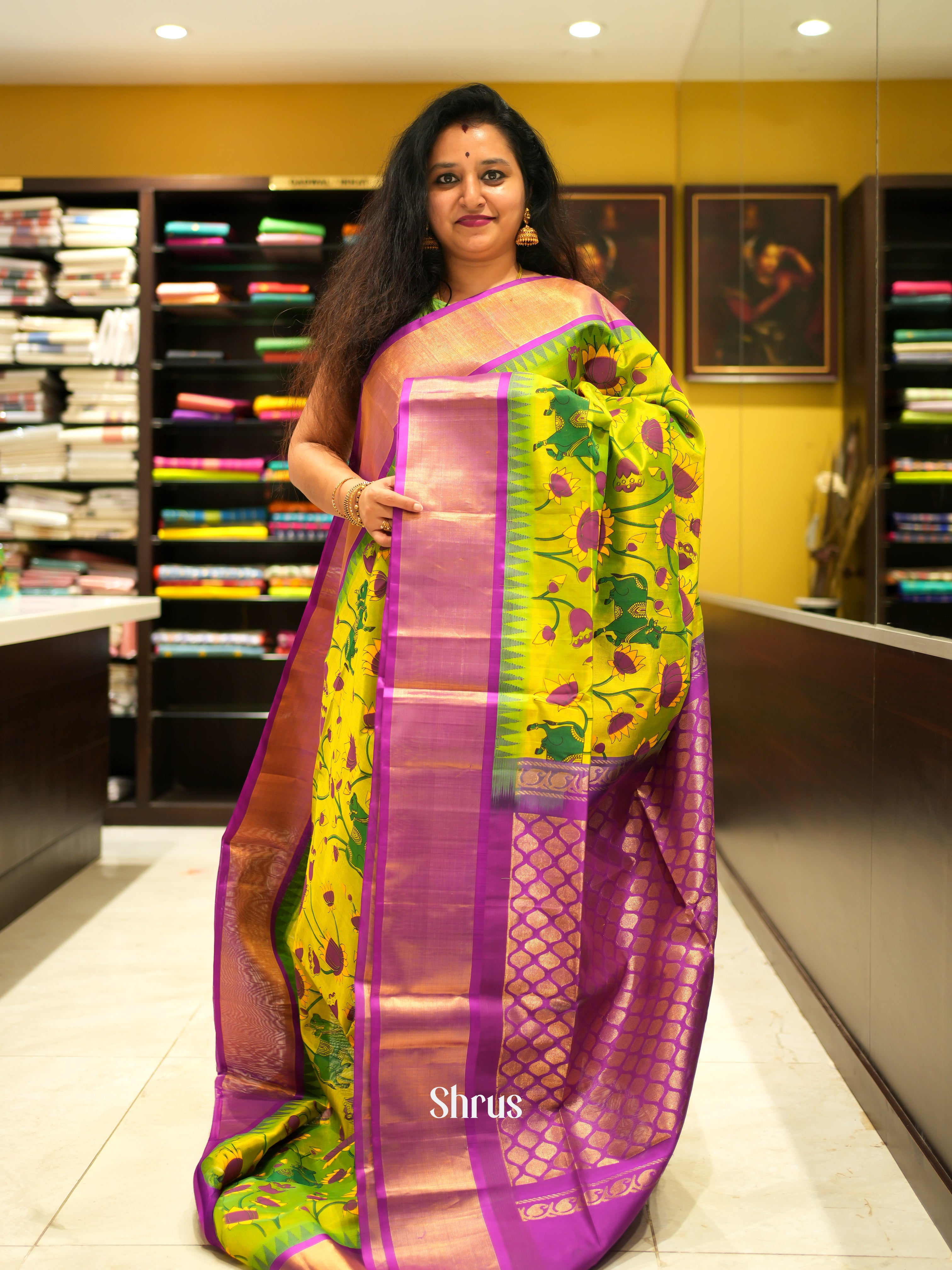 CGS10075 - Silk Cotton Saree - Shop on ShrusEternity.com