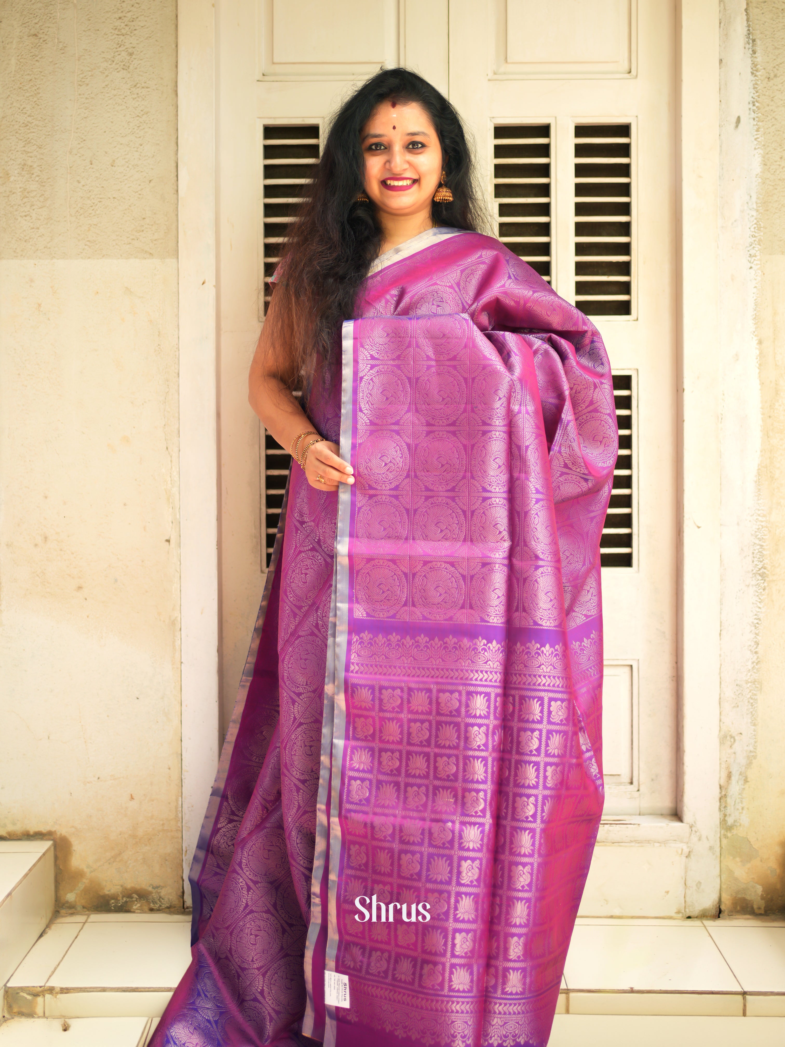 Purple(Single Tone) - Soft Silk Saree - Shop on ShrusEternity.com