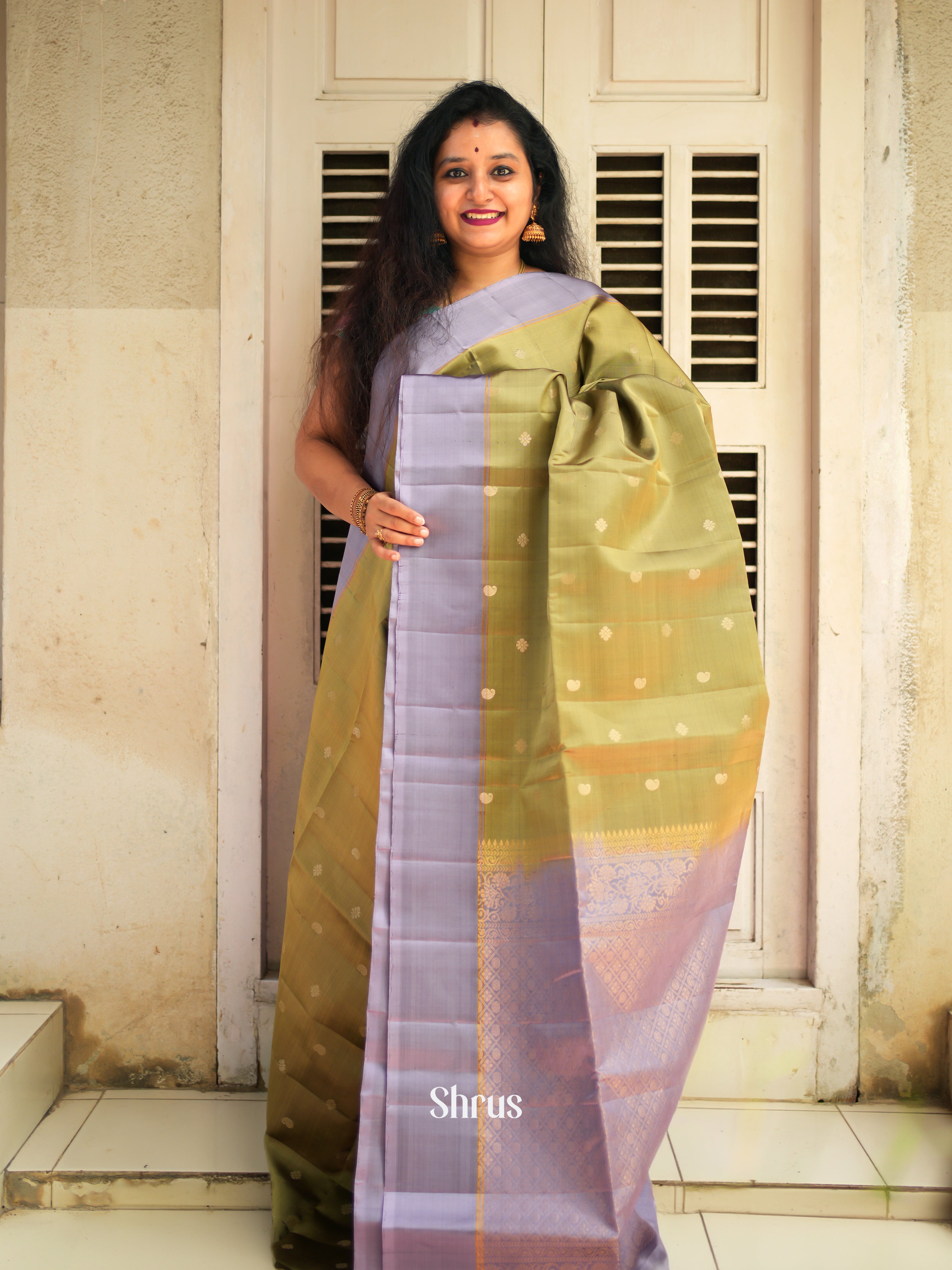 Green & Lavender - Soft Silk Saree - Shop on ShrusEternity.com