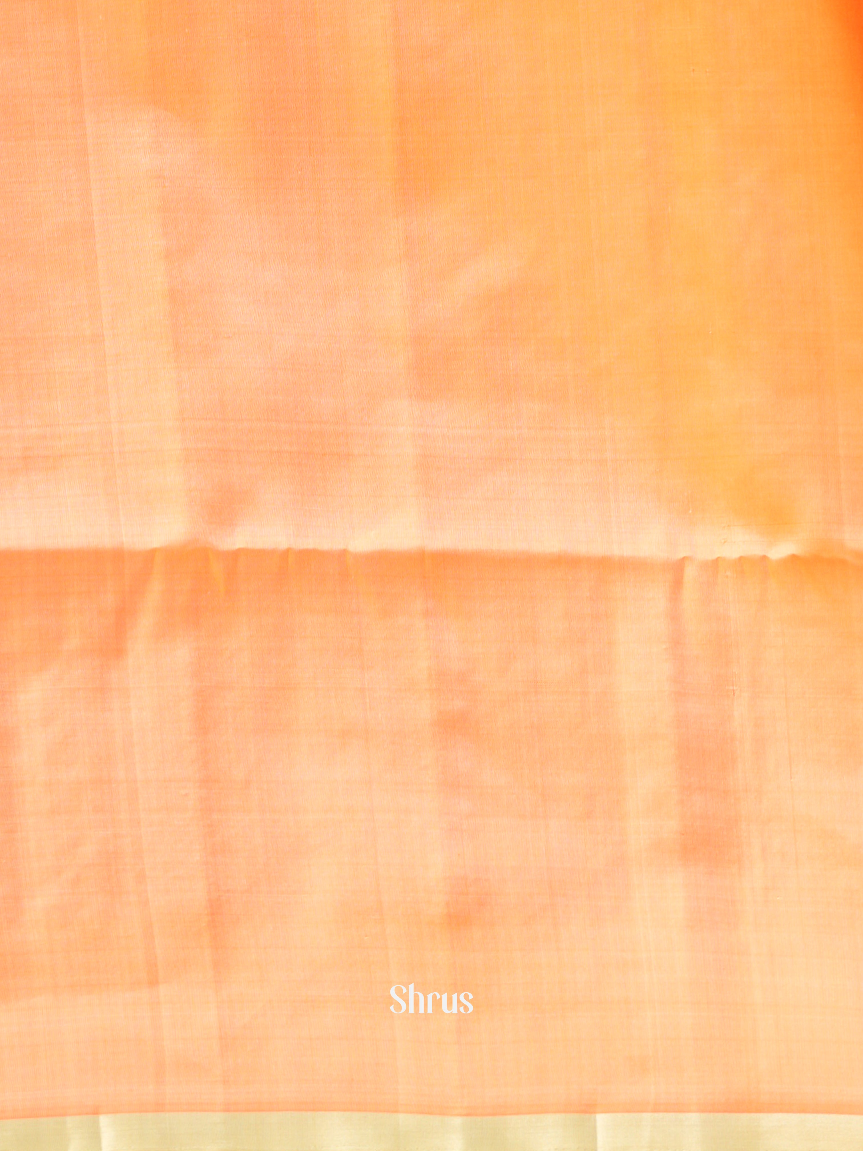 Pista Green & Orange - Soft Silk Saree-2