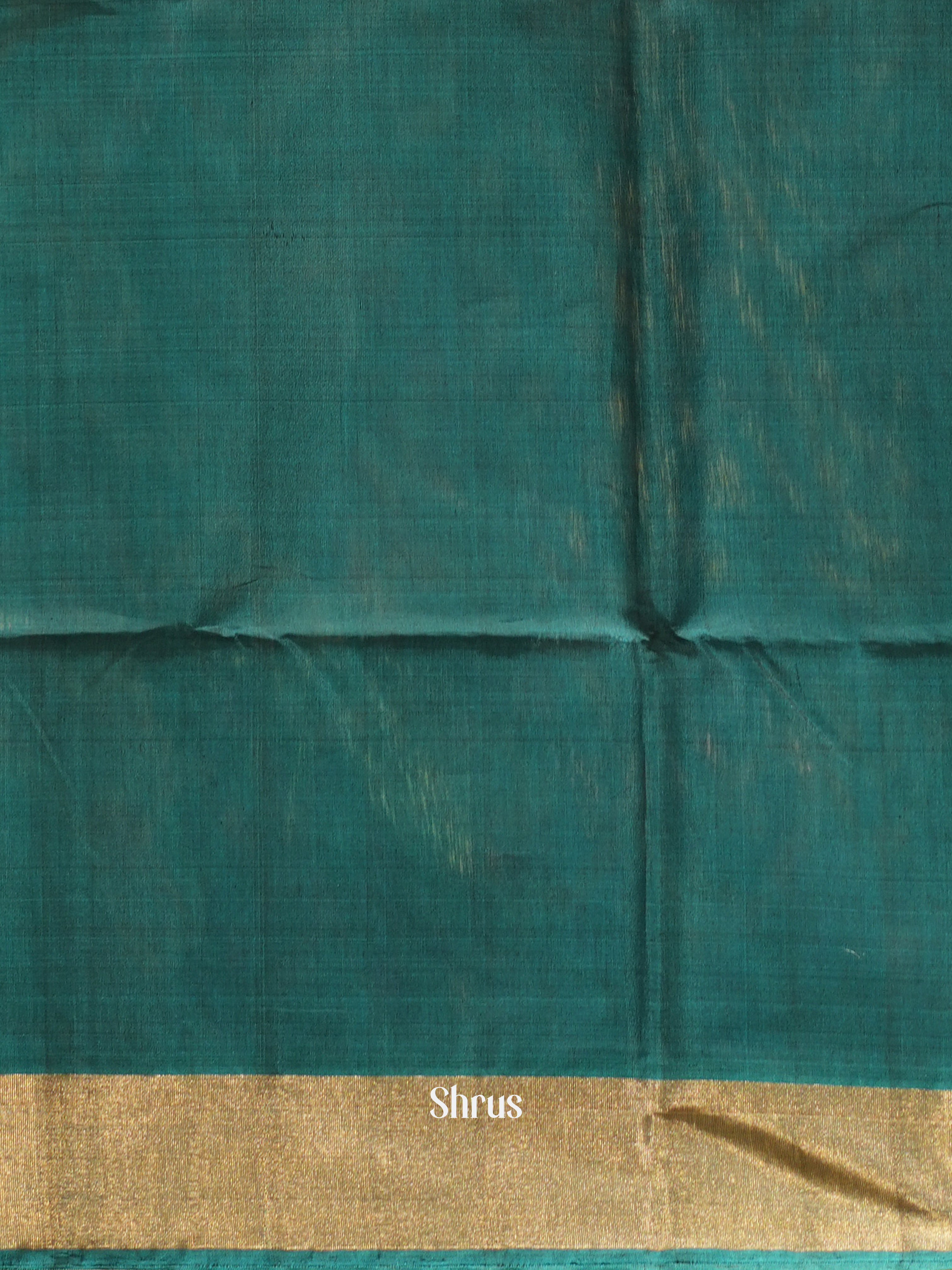 Navy Blue & Peacock Green - Pochampally sico Saree - Shop on ShrusEternity.com