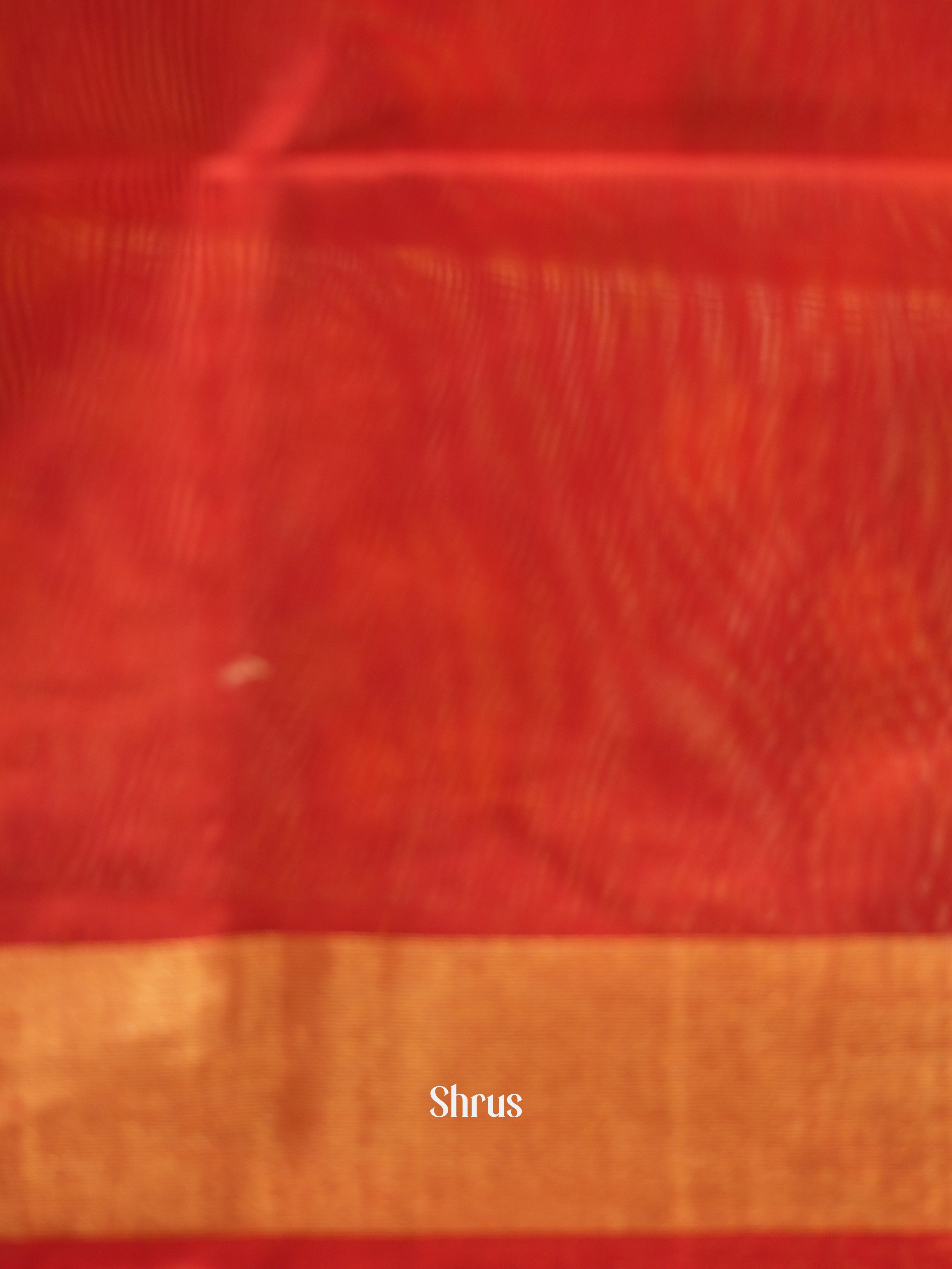 Orange & Red - Pochampally sico Saree - Shop on ShrusEternity.com