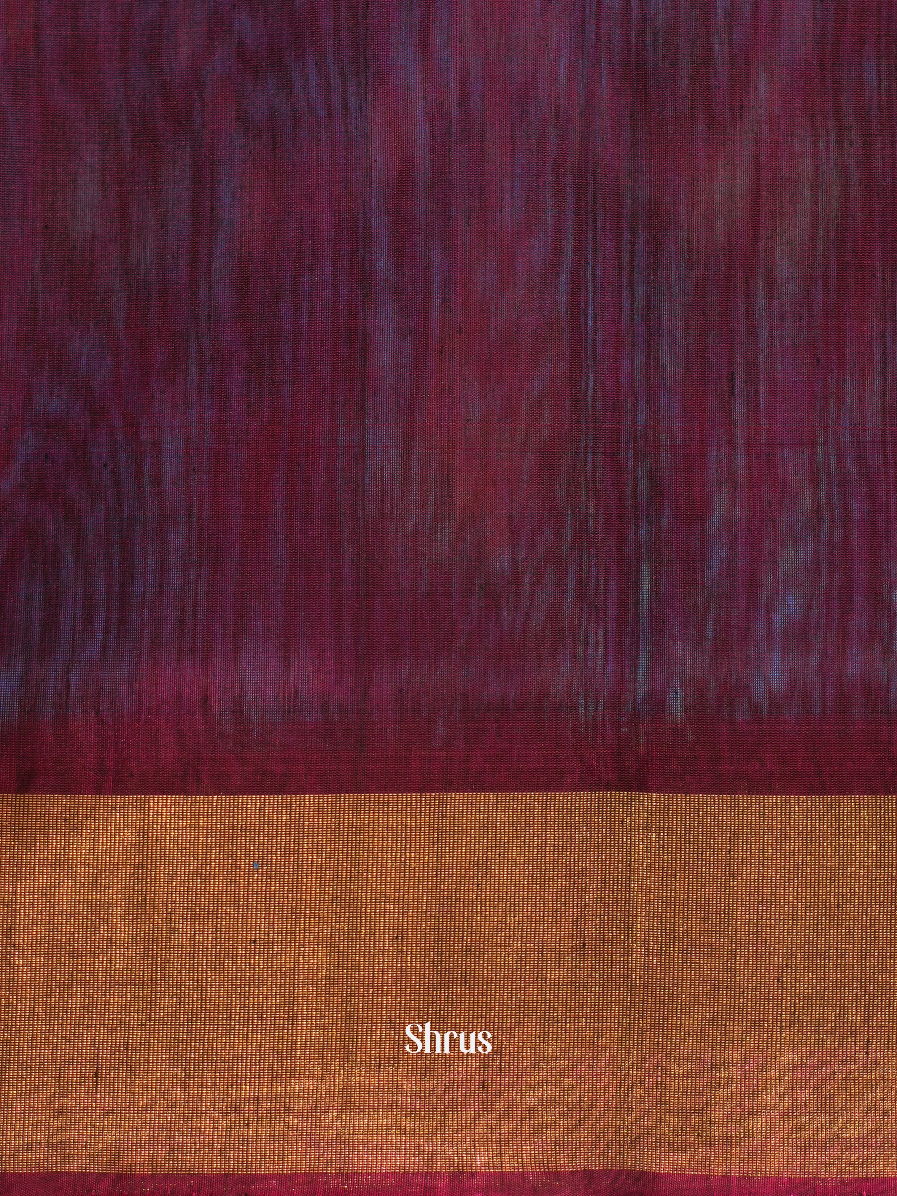 Blue & Wine - Pochampally sico Saree - Shop on ShrusEternity.com