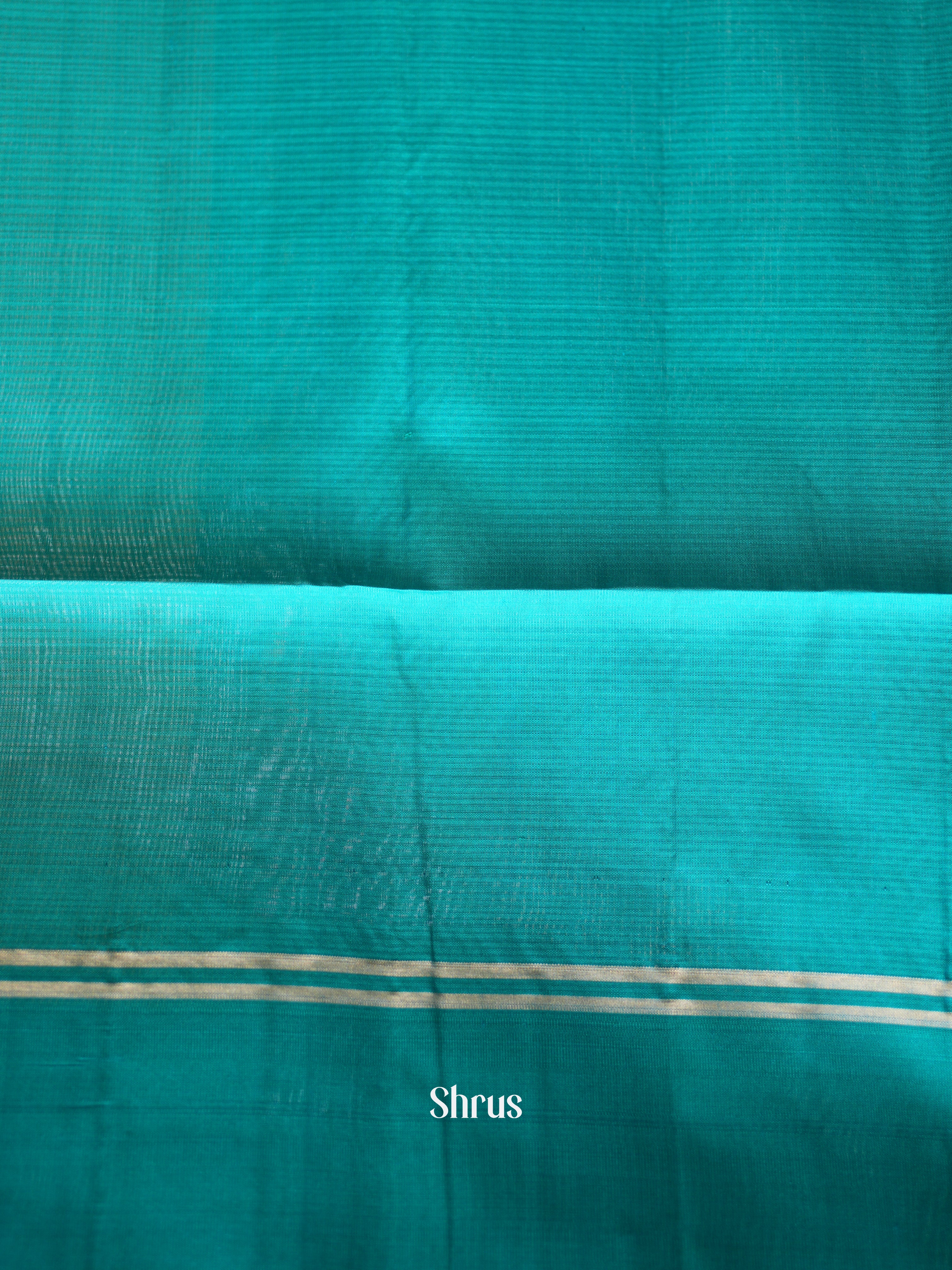 Yellow & Teal - Soft Silk Saree - Shop on ShrusEternity.com