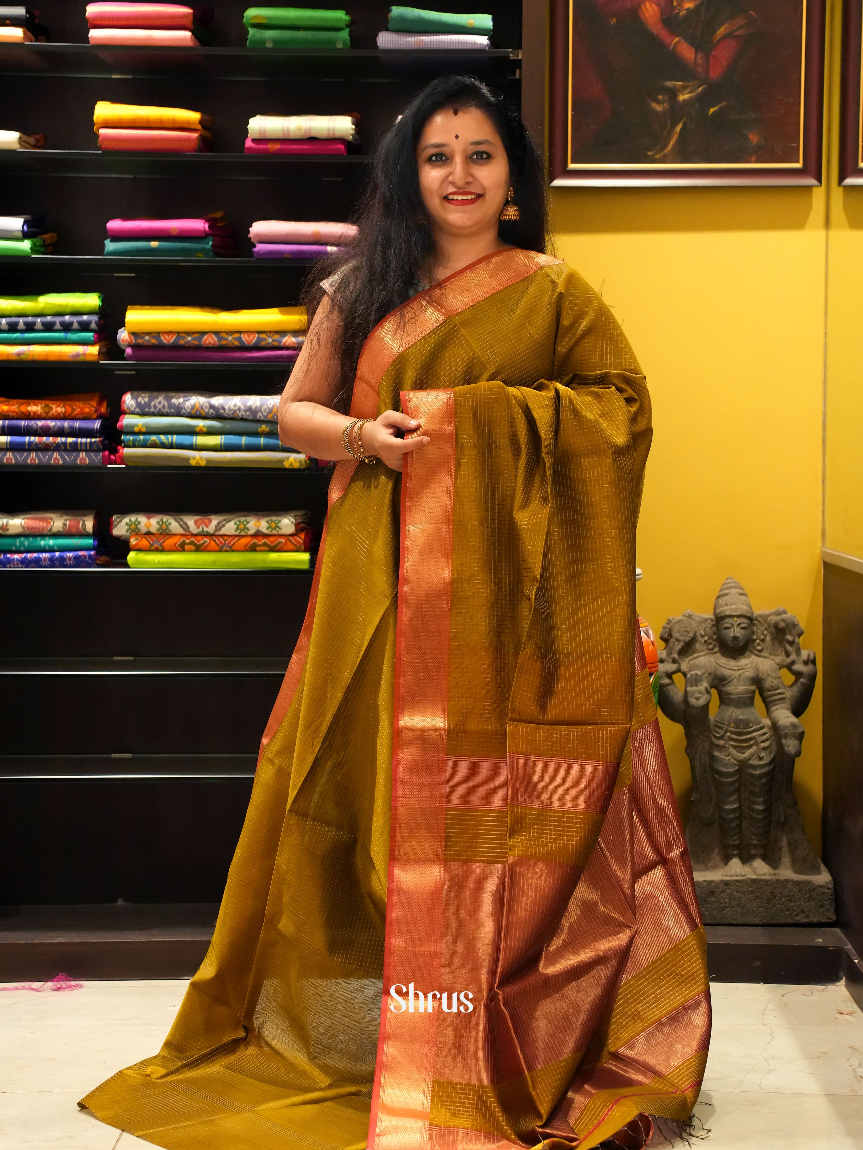 CGS15001- Silk Cotton Saree - Shop on ShrusEternity.com
