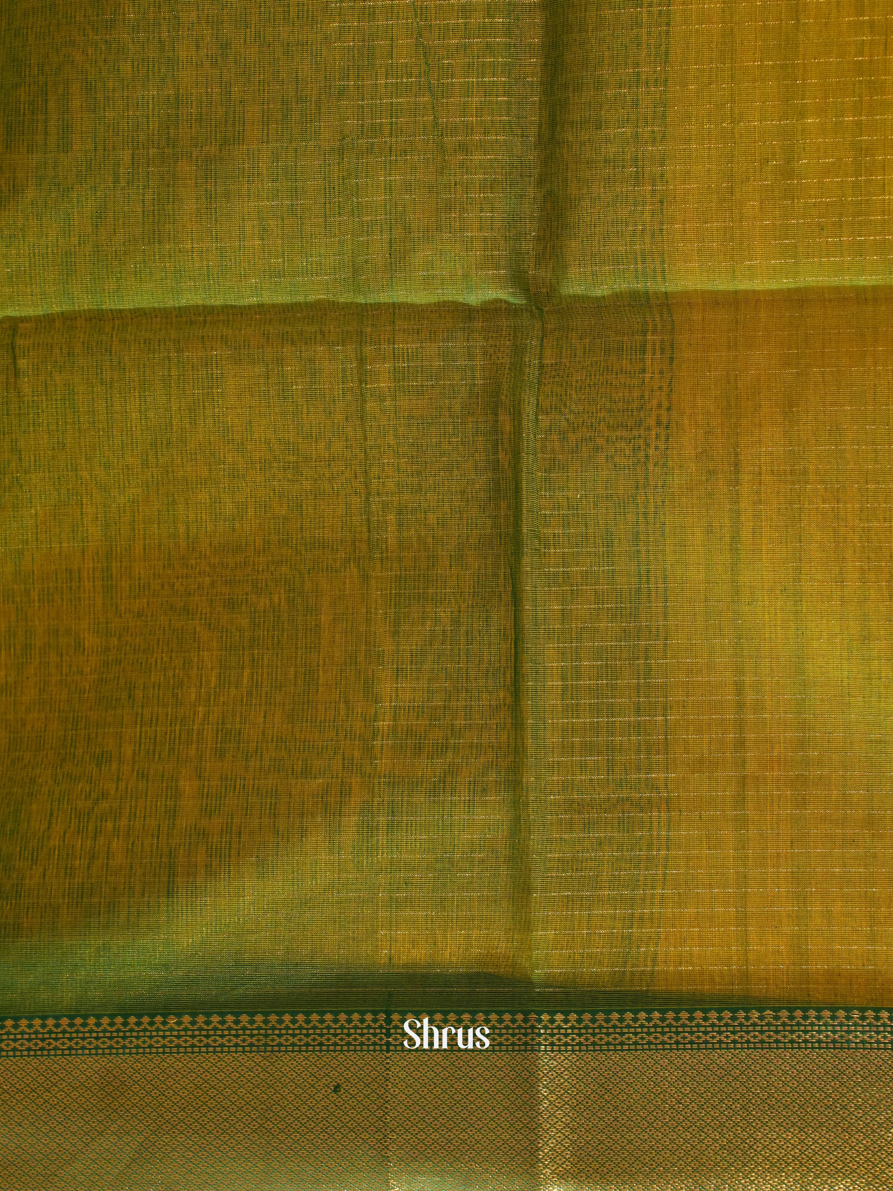 Yellow & Green - Maheshwari silkcotton Saree - Shop on ShrusEternity.com