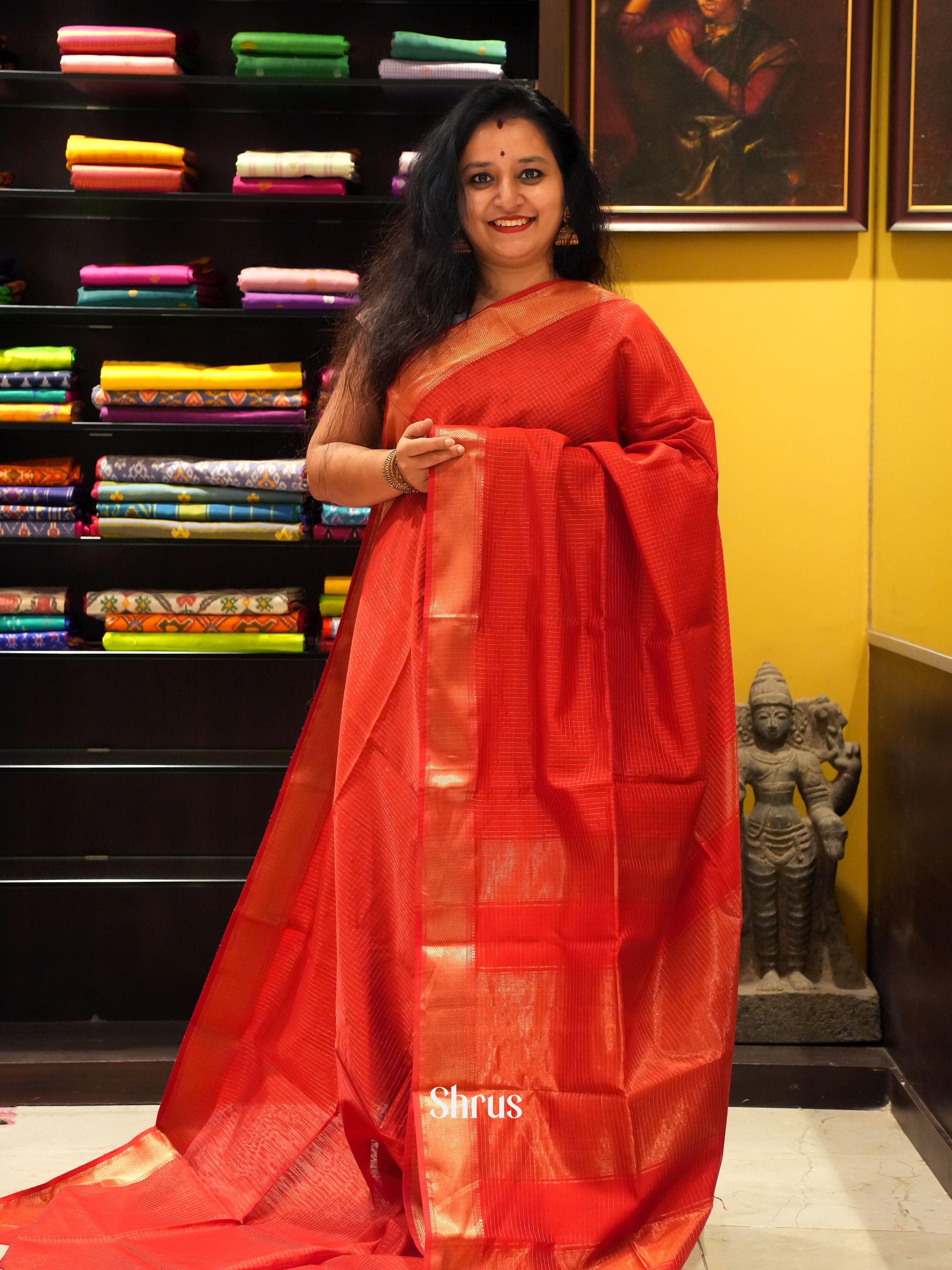 CGS15004- Silk Cotton Saree - Shop on ShrusEternity.com