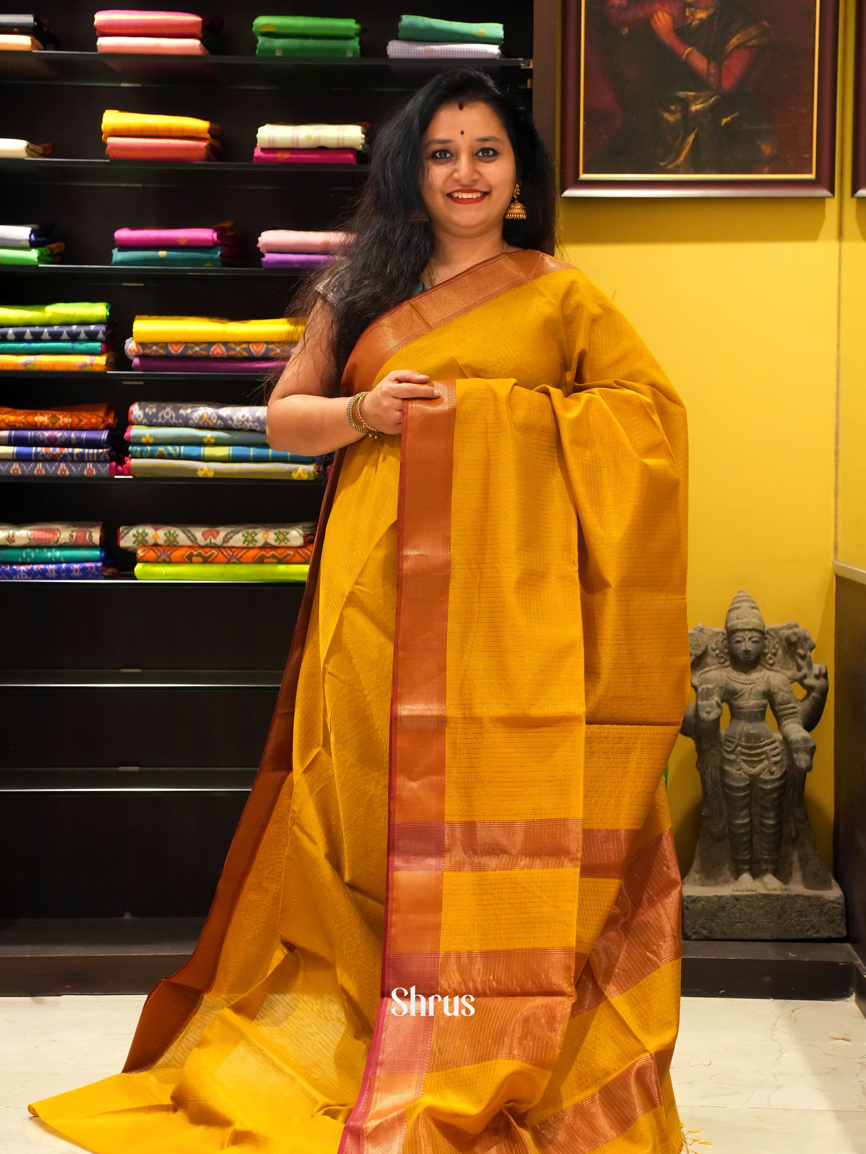 CGS15005- Silk Cotton Saree - Shop on ShrusEternity.com