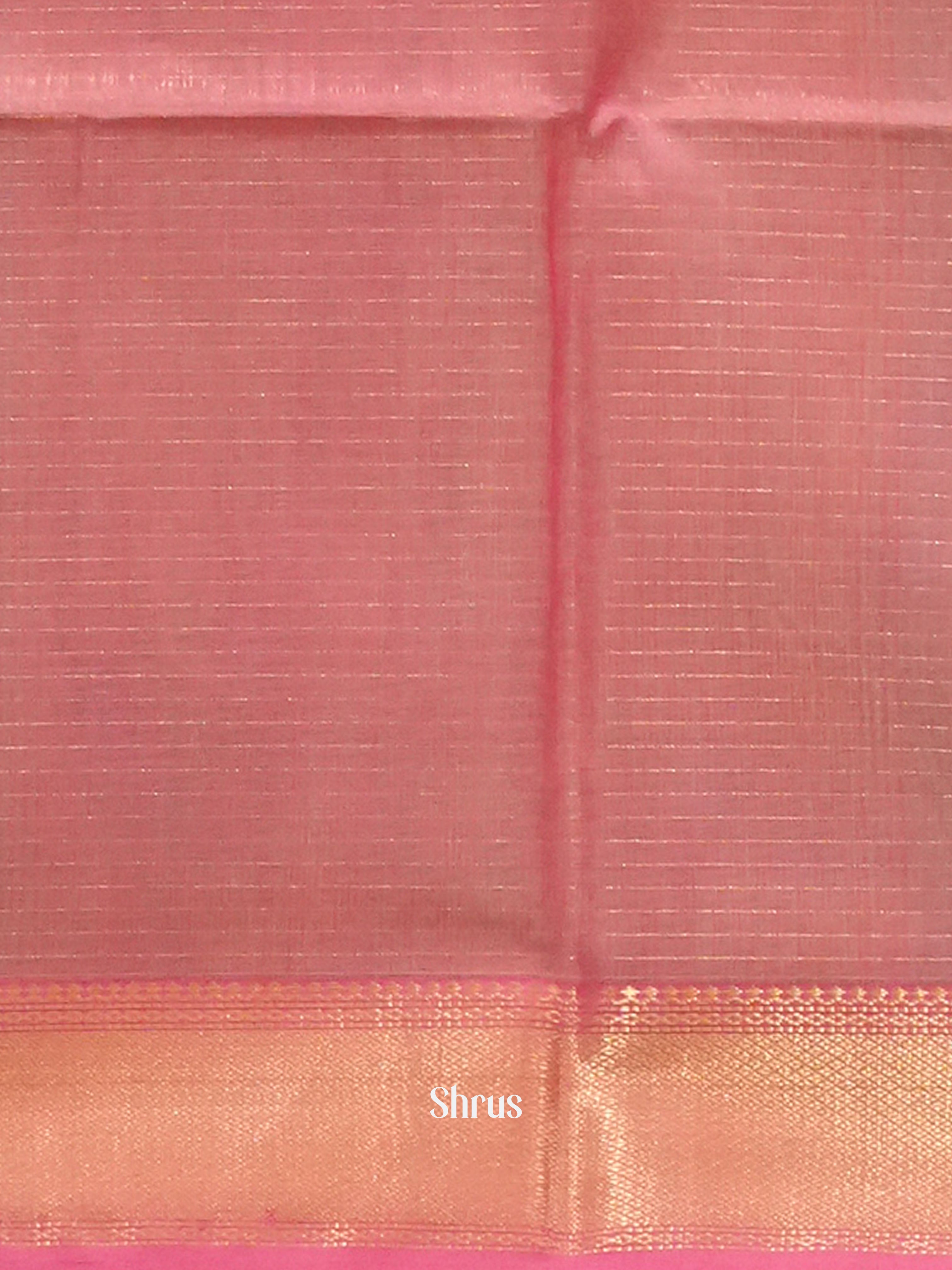 Grey & Pink - Maheshwari silkcotton Saree - Shop on ShrusEternity.com