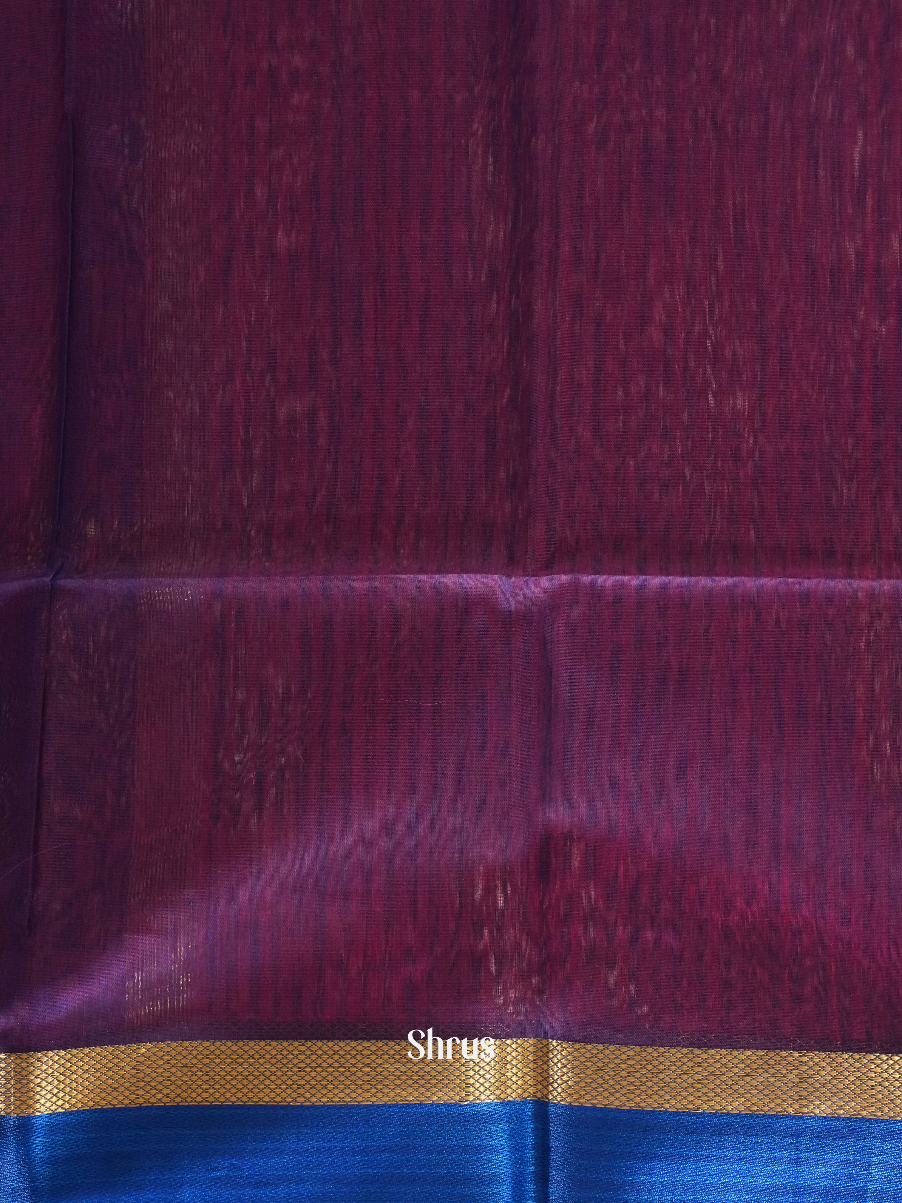 Pink & Purple - Maheshwari silkcotton Saree - Shop on ShrusEternity.com