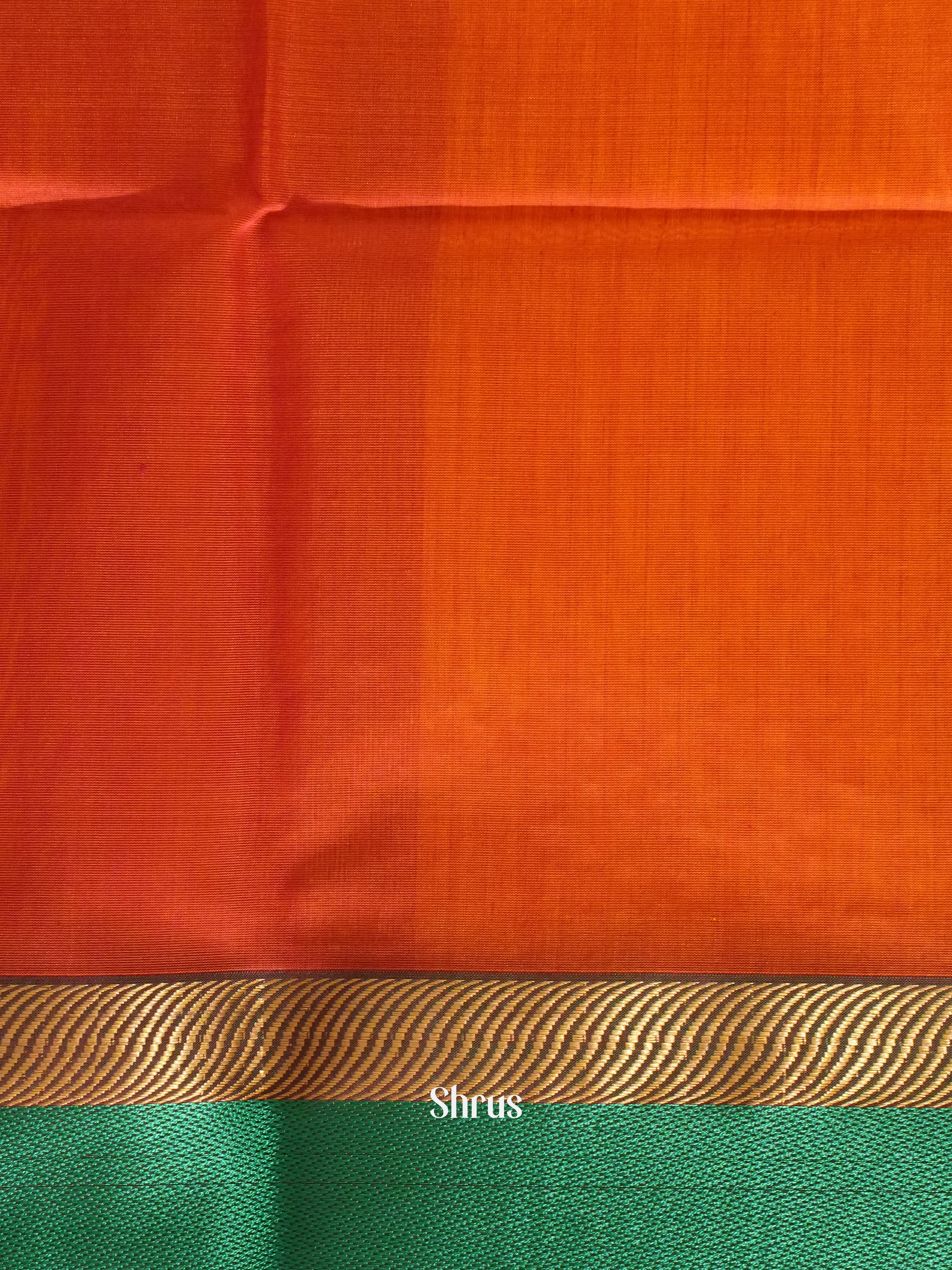 Yellow & Orange - Maheshwari silkcotton Saree - Shop on ShrusEternity.com