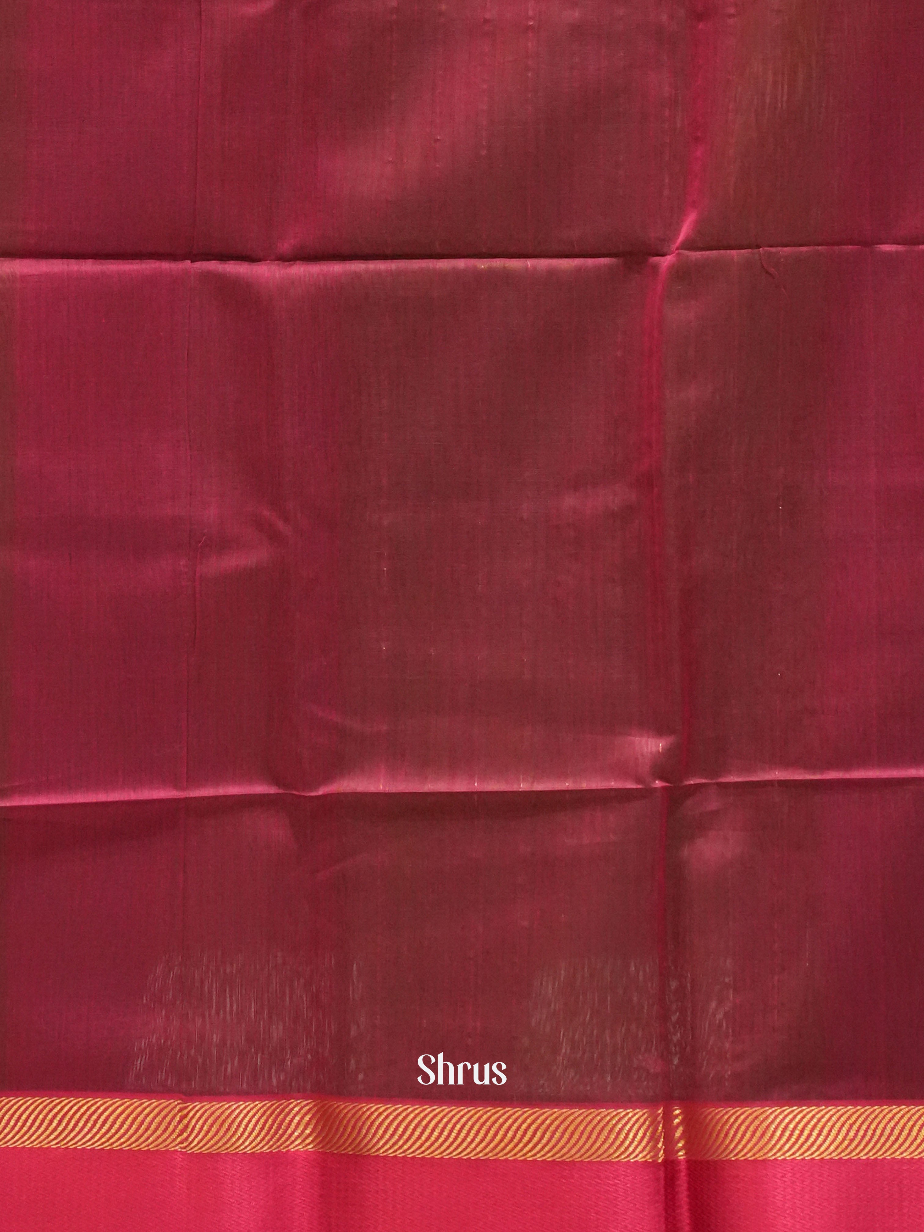 Green & majenta - Maheshwari silkcotton Saree - Shop on ShrusEternity.com