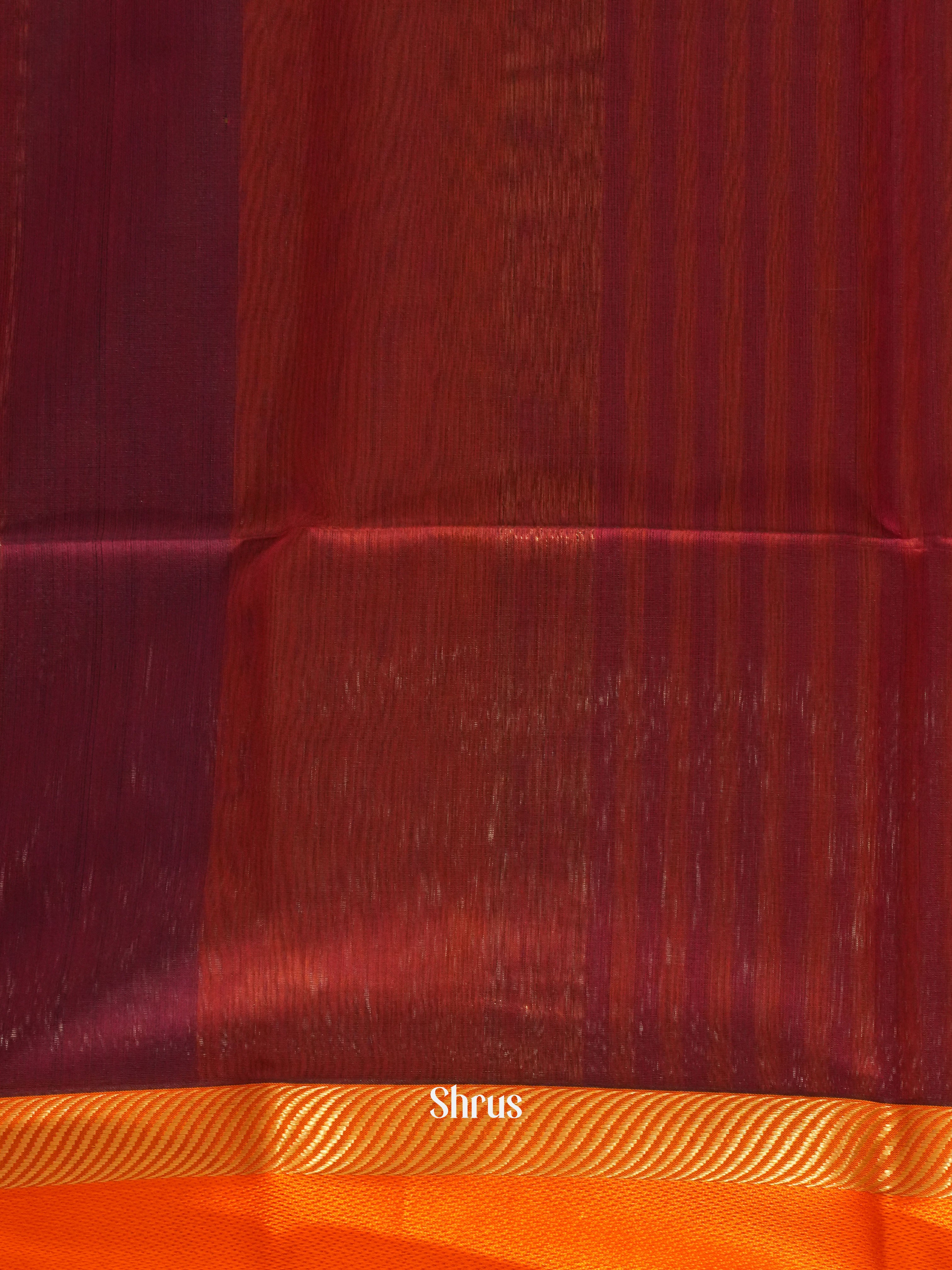 Blue & Maroon - Maheshwari silkcotton Saree - Shop on ShrusEternity.com