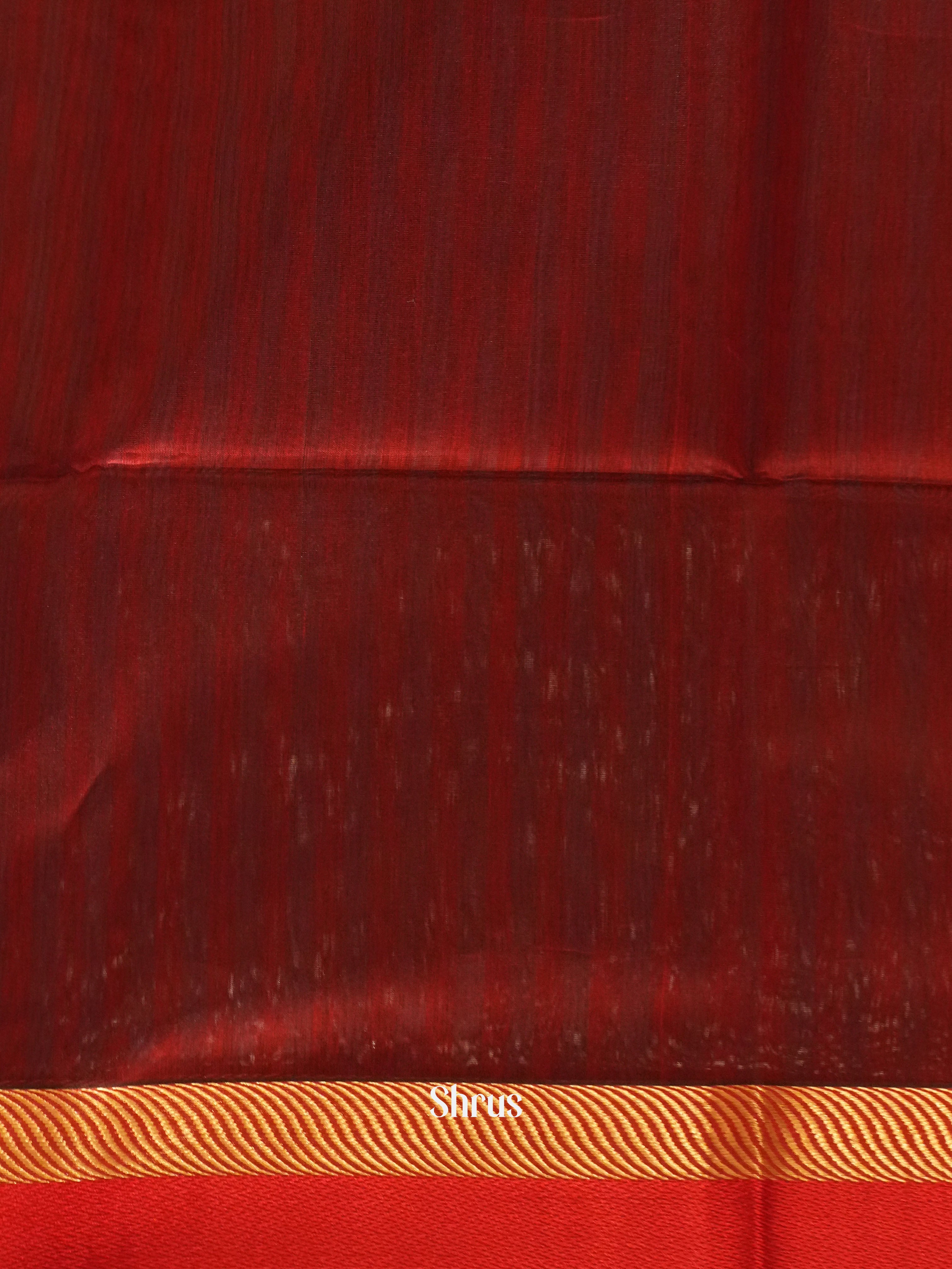 Grey & Red - Maheshwari silkcotton Saree - Shop on ShrusEternity.com