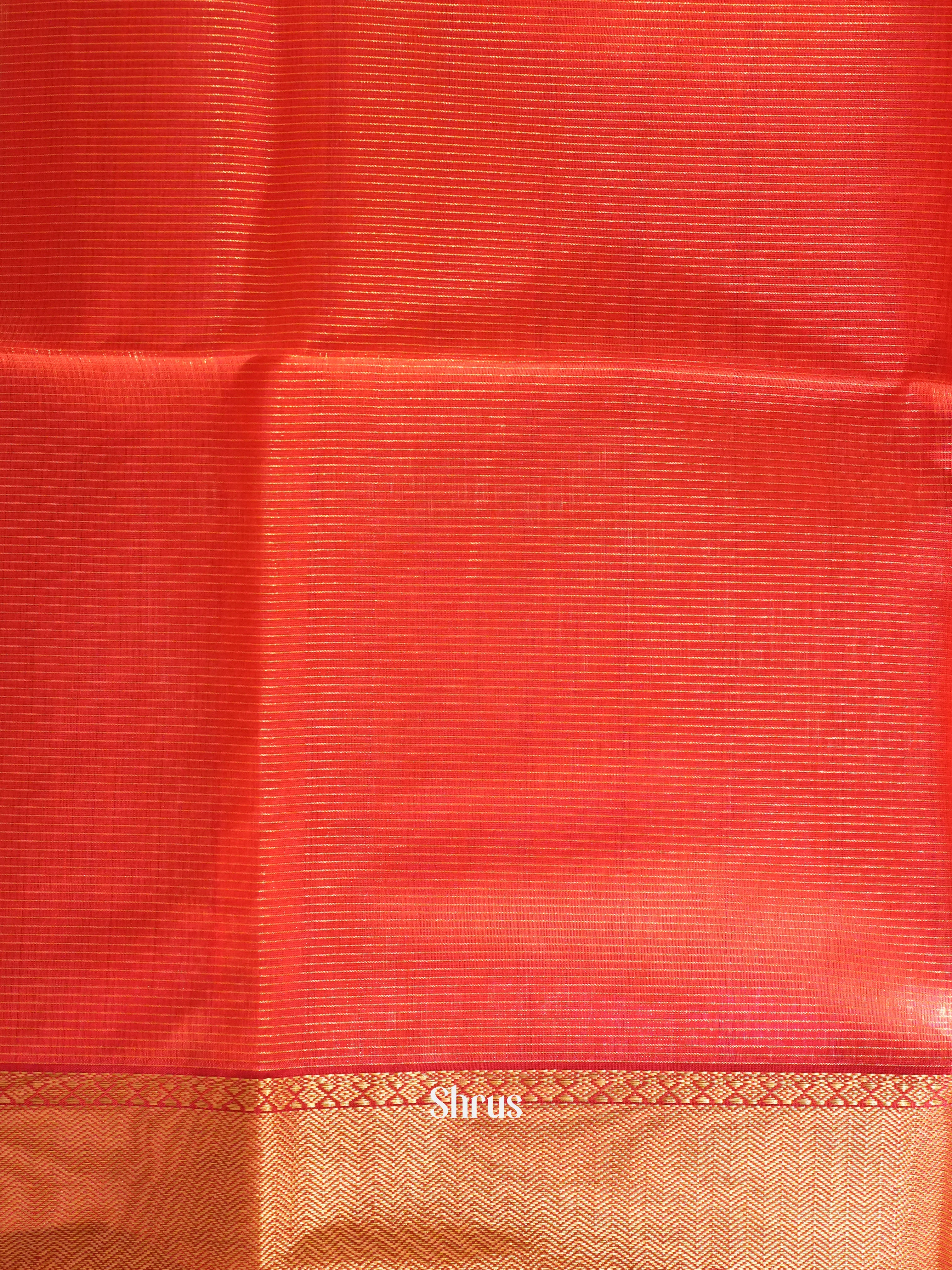 Red(Single Tone) - Maheshwari silkcotton Saree - Shop on ShrusEternity.com