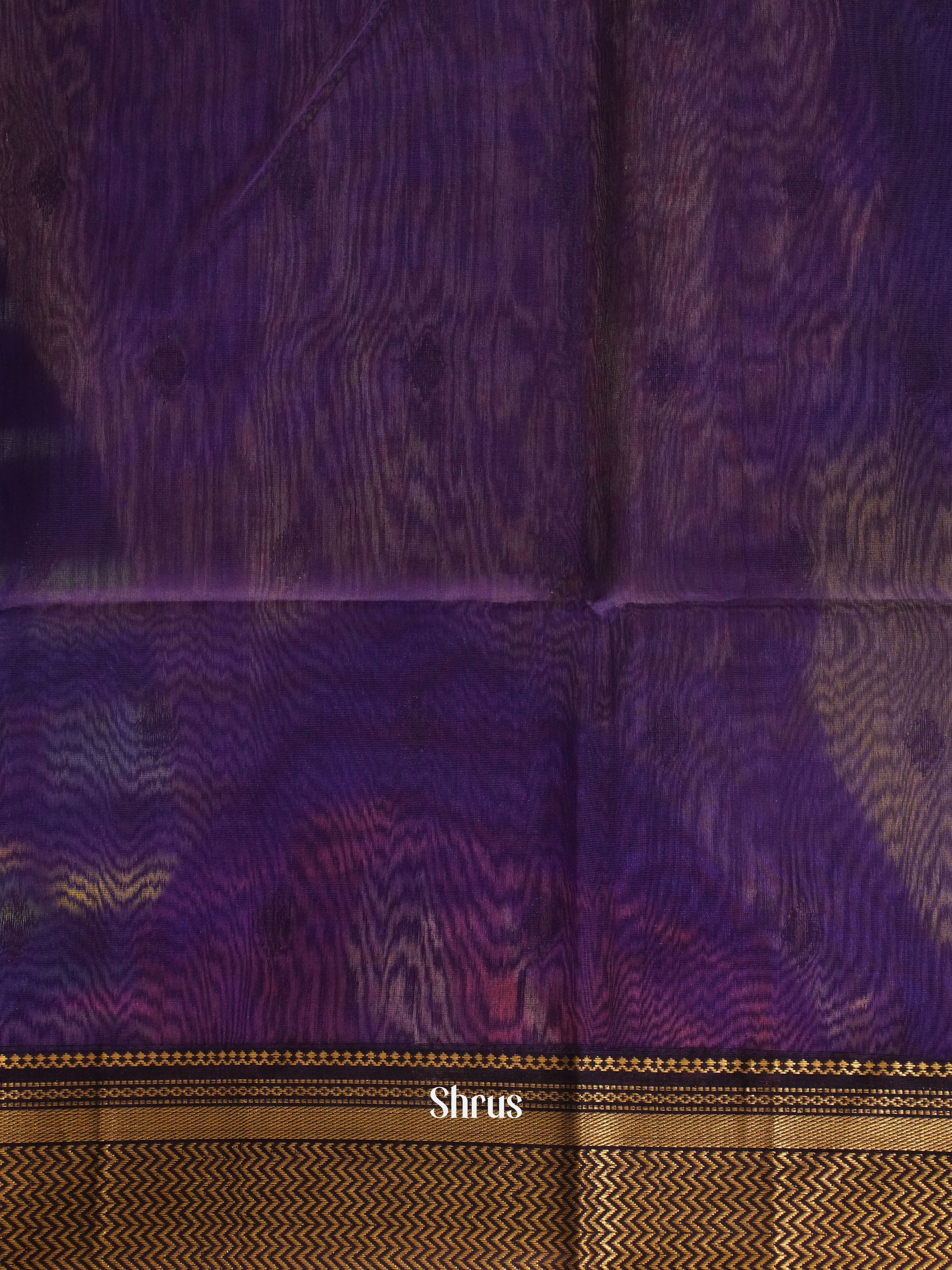 Blue & Purple -Maheshwari silkcotton Saree - Shop on ShrusEternity.com