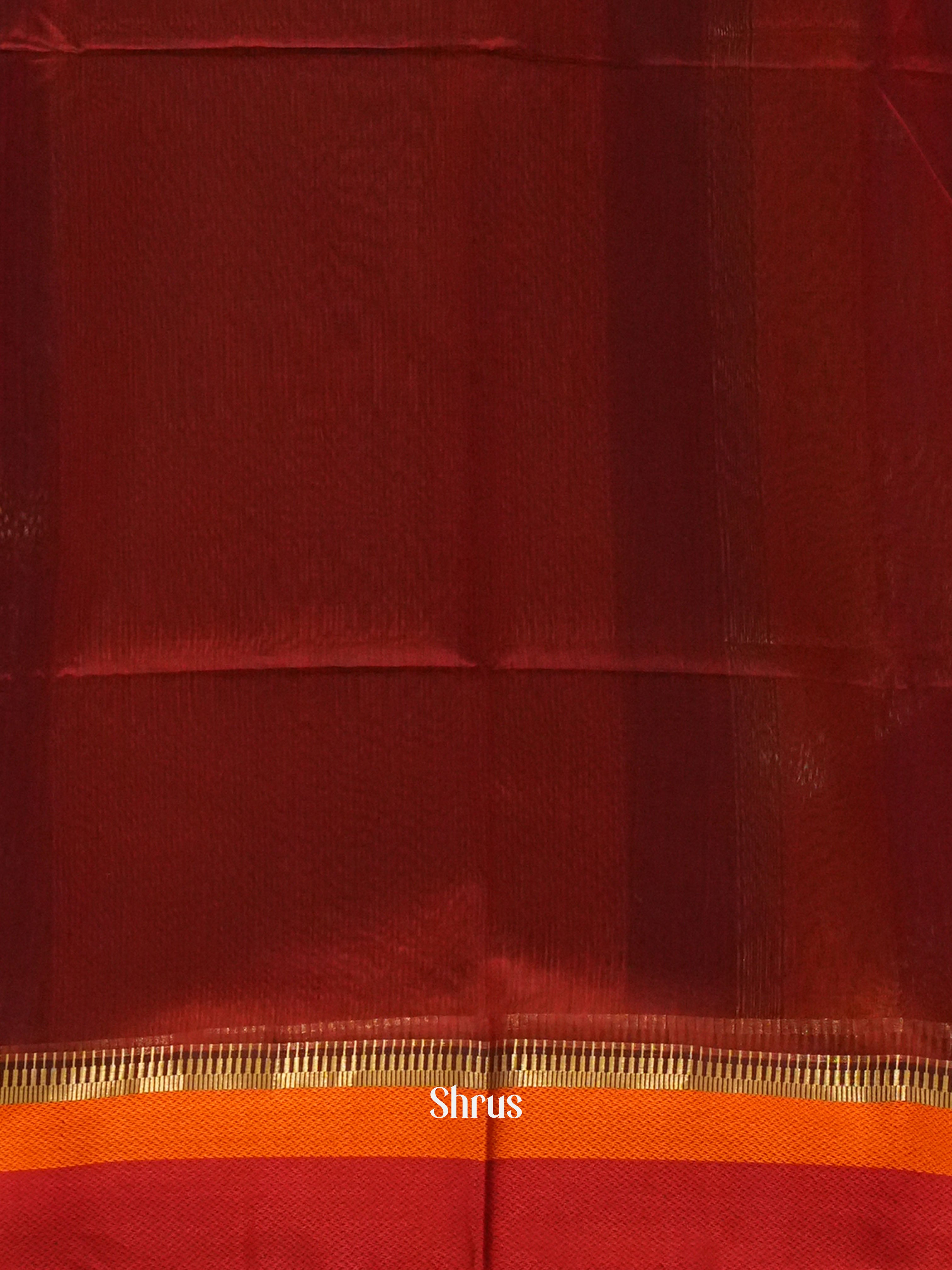 black & Maroon - Maheshwari silkcotton Saree - Shop on ShrusEternity.com