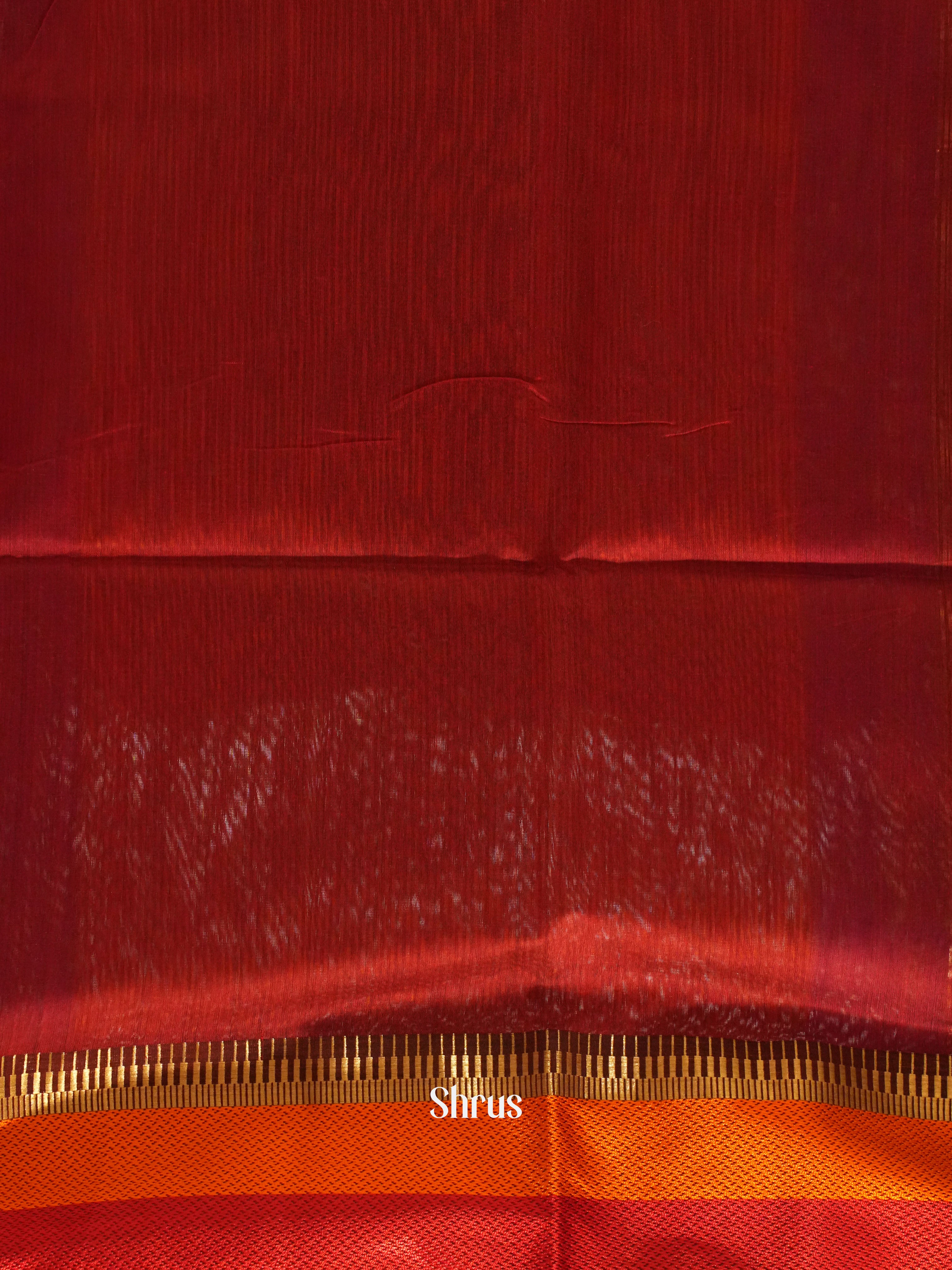 Purple & Red -Maheshwari silkcotton Saree - Shop on ShrusEternity.com