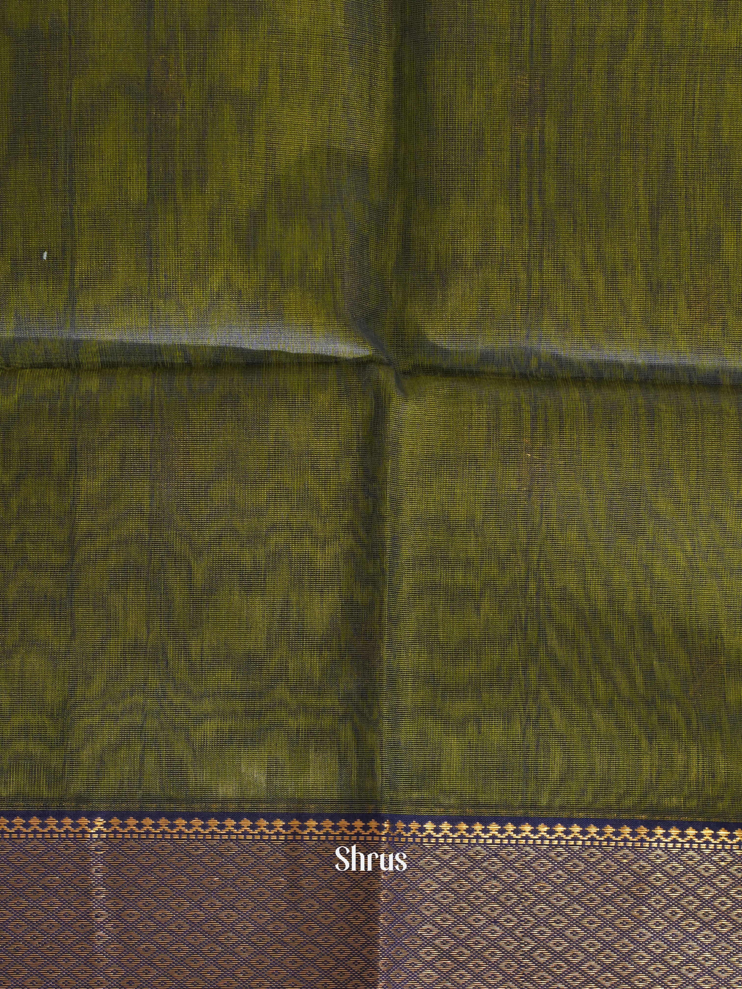 Green & Blue -Maheshwari silkcotton Saree - Shop on ShrusEternity.com