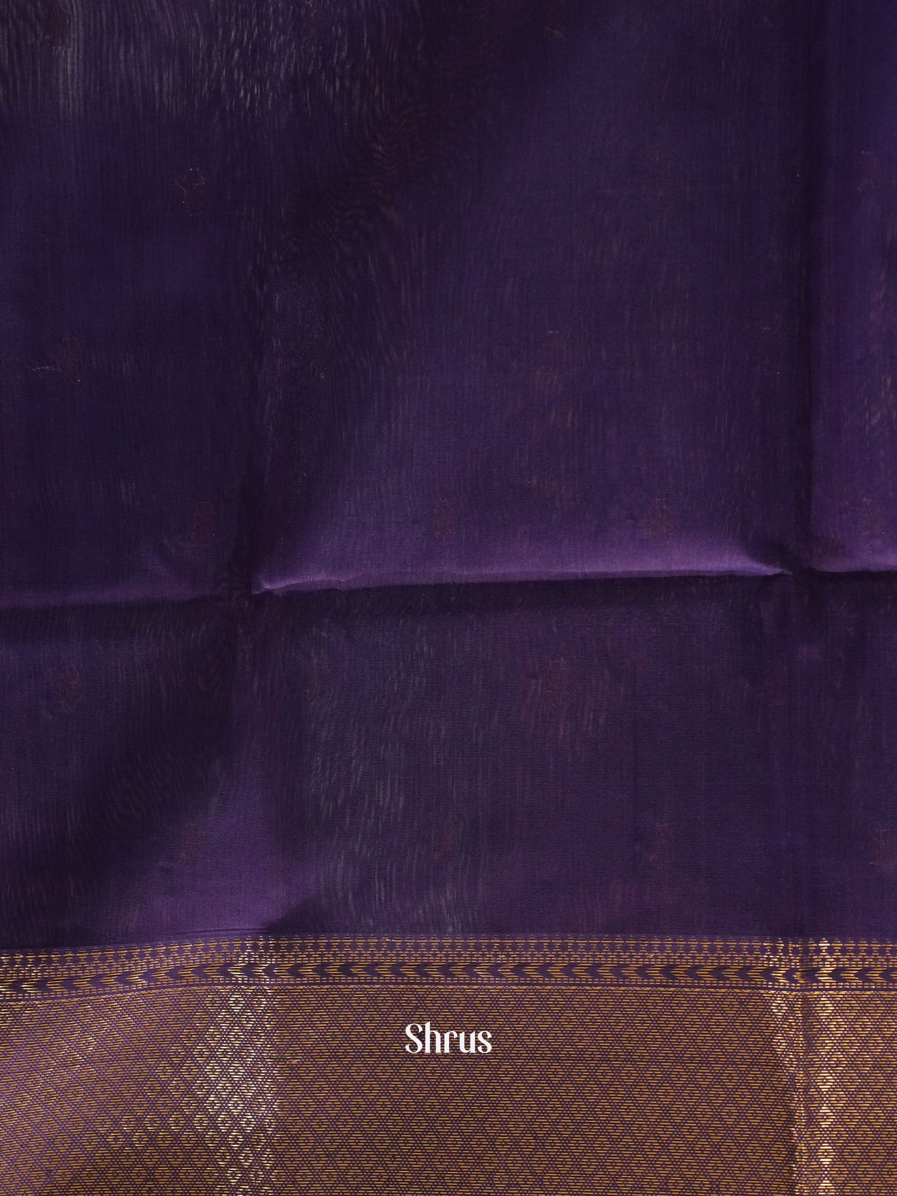 Blue & Purple -Maheshwari silkcotton Saree - Shop on ShrusEternity.com