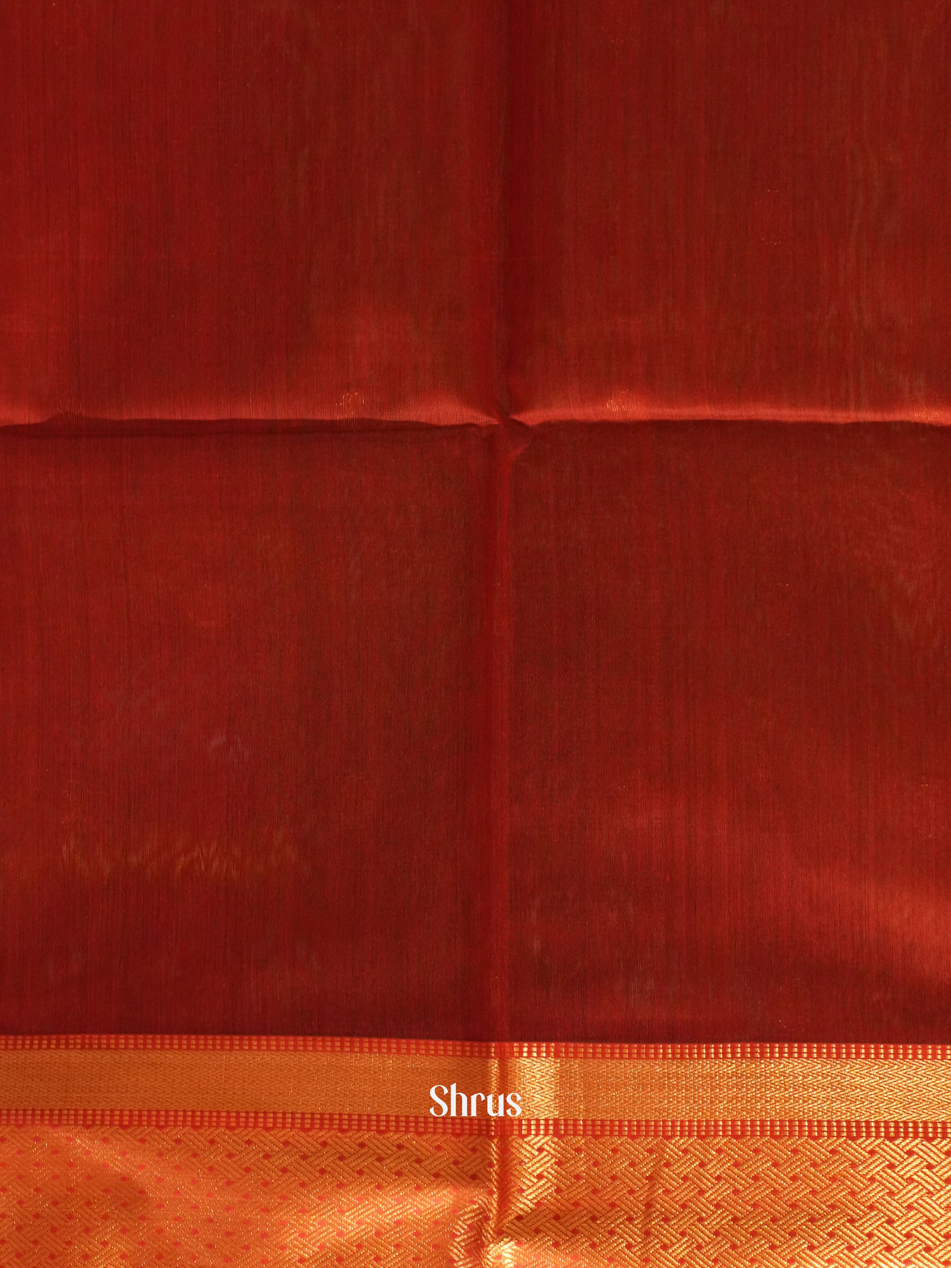 Green & Red -Maheshwari silkcotton Saree - Shop on ShrusEternity.com