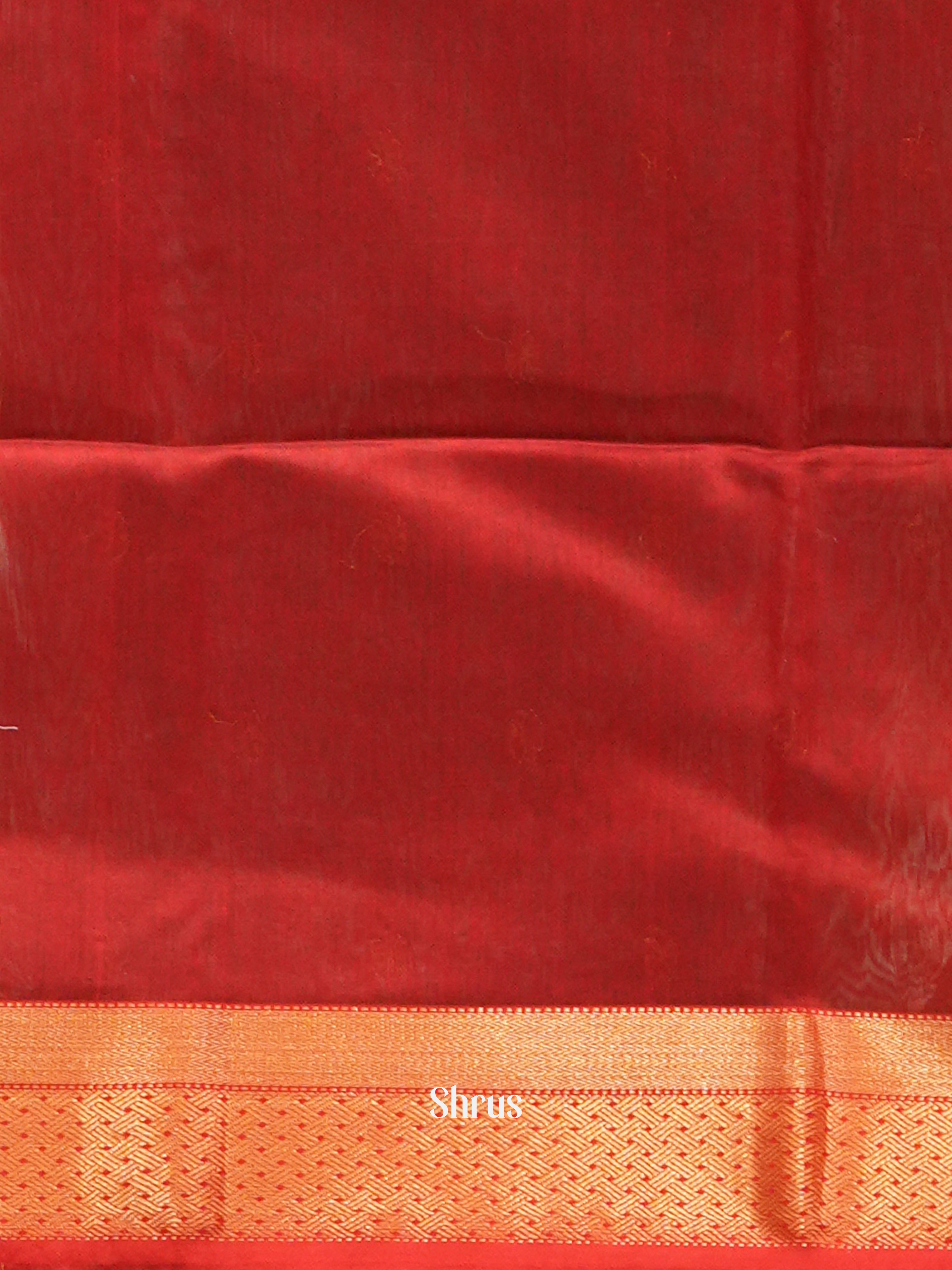 Grey & Red - Maheswari sico Saree - Shop on ShrusEternity.com