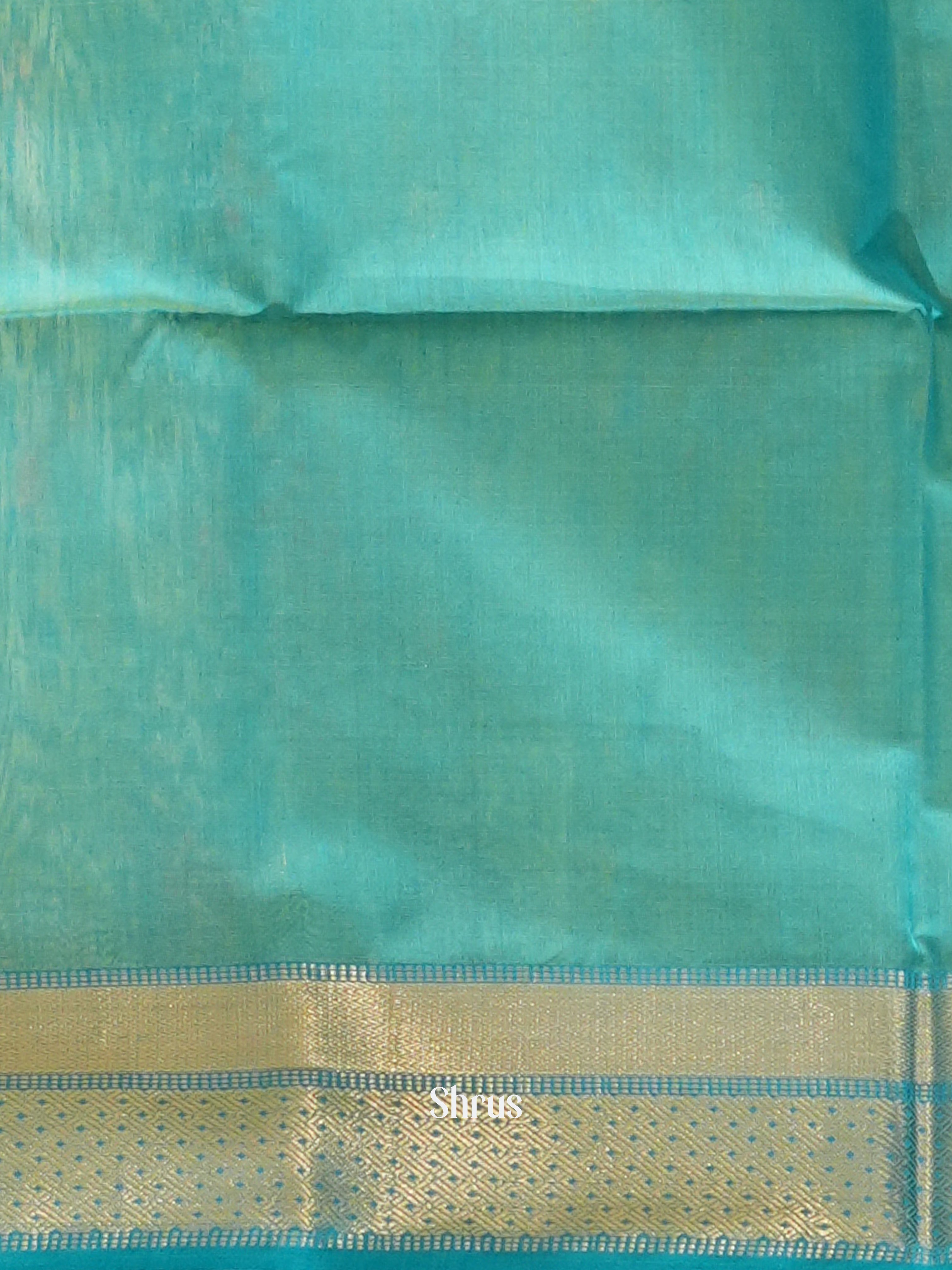 Yellow & Teal - Maheswari sico Saree - Shop on ShrusEternity.com