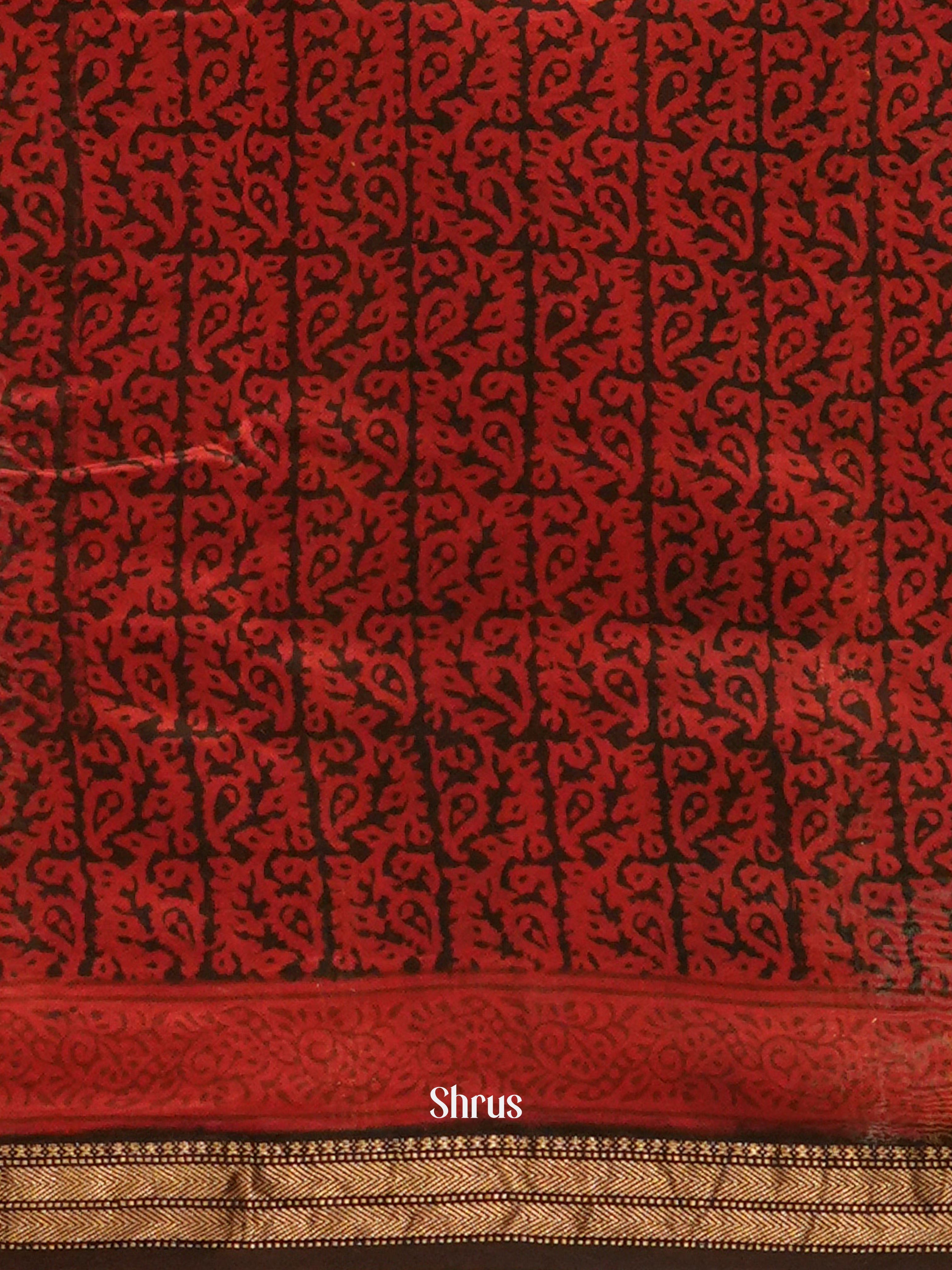 Red & Black - Maheswari sico Saree - Shop on ShrusEternity.com