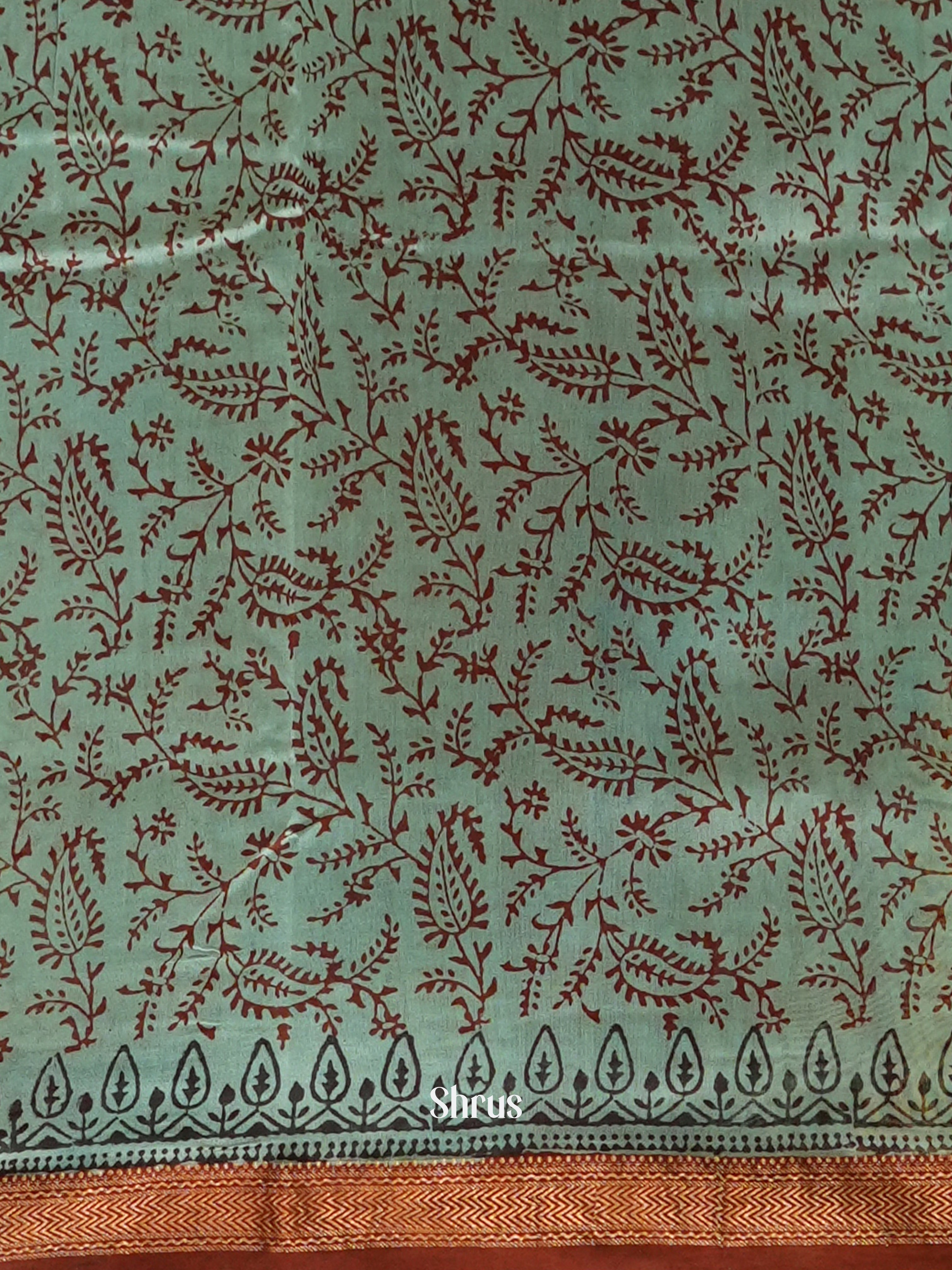 Blue & Maroon - Maheswari sico Saree - Shop on ShrusEternity.com