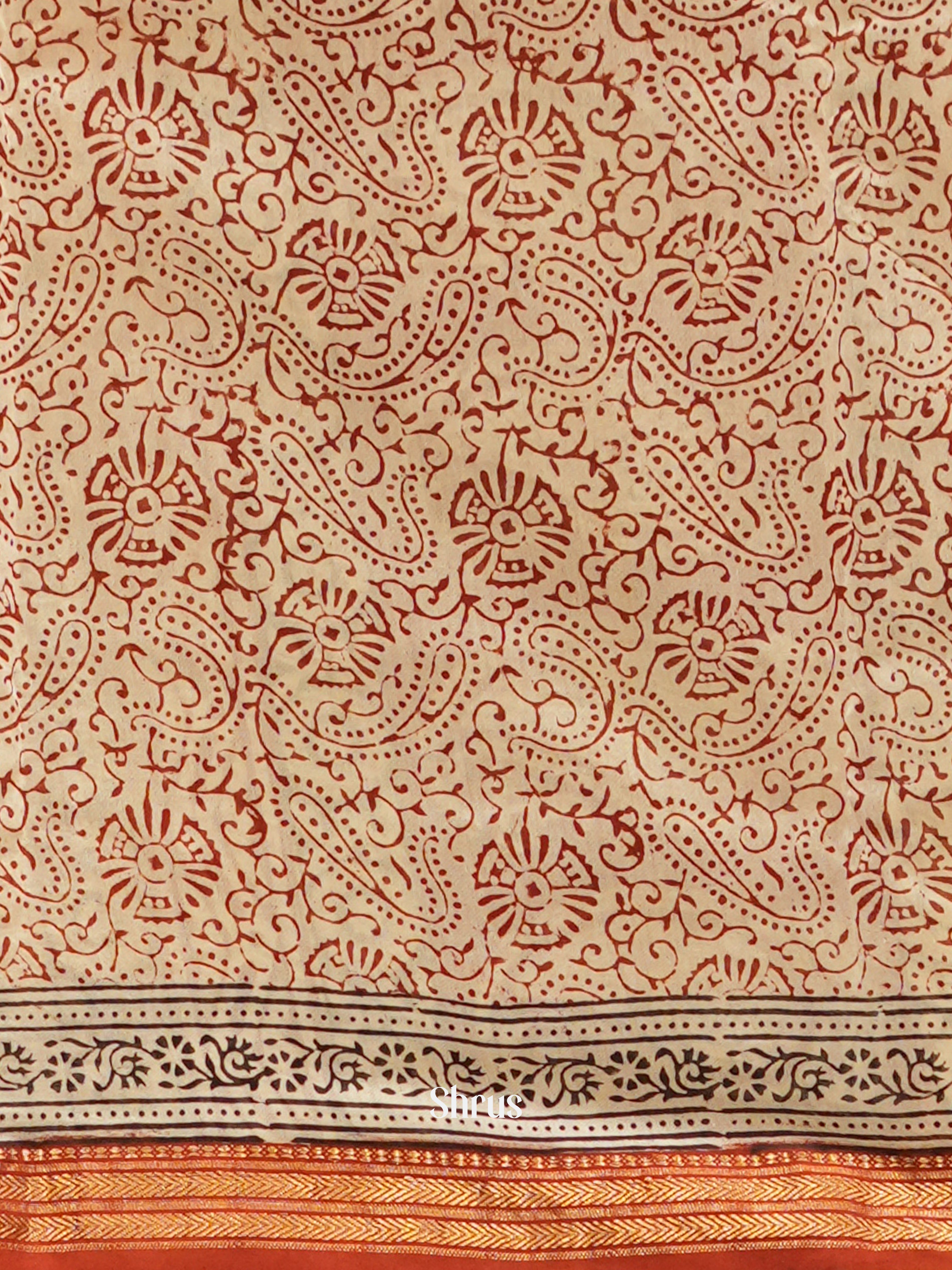 Maroon & Cream - Maheswari sico Saree - Shop on ShrusEternity.com