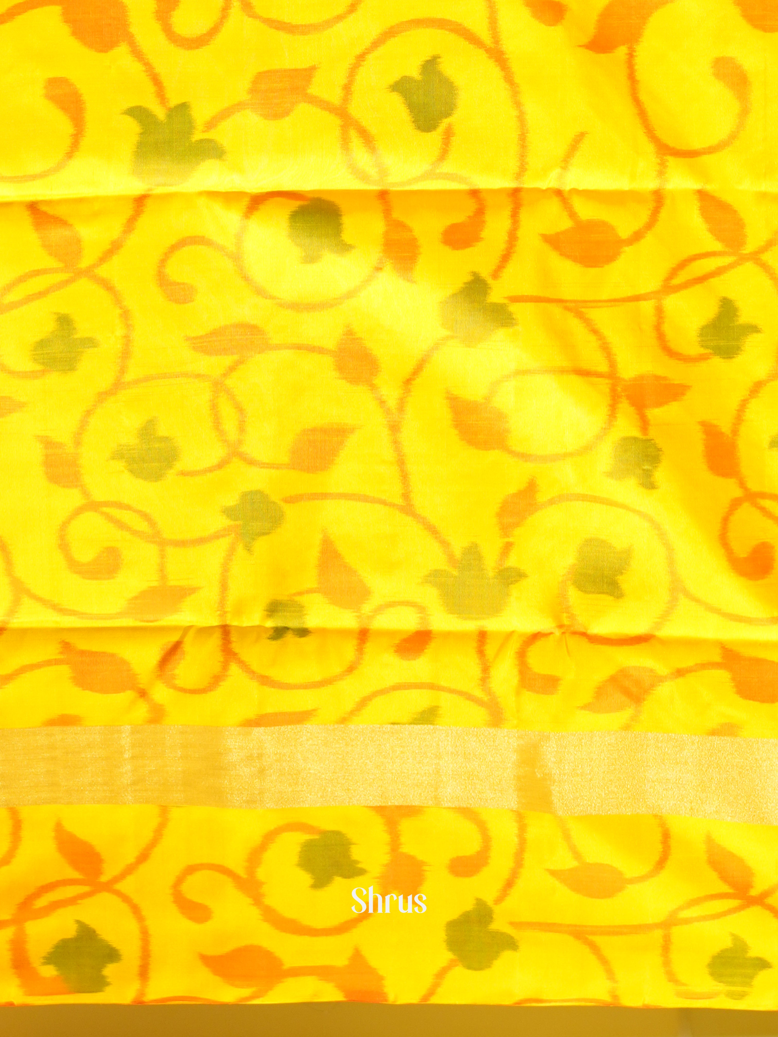 Green & Yellow - Soft Silk Saree - Shop on ShrusEternity.com