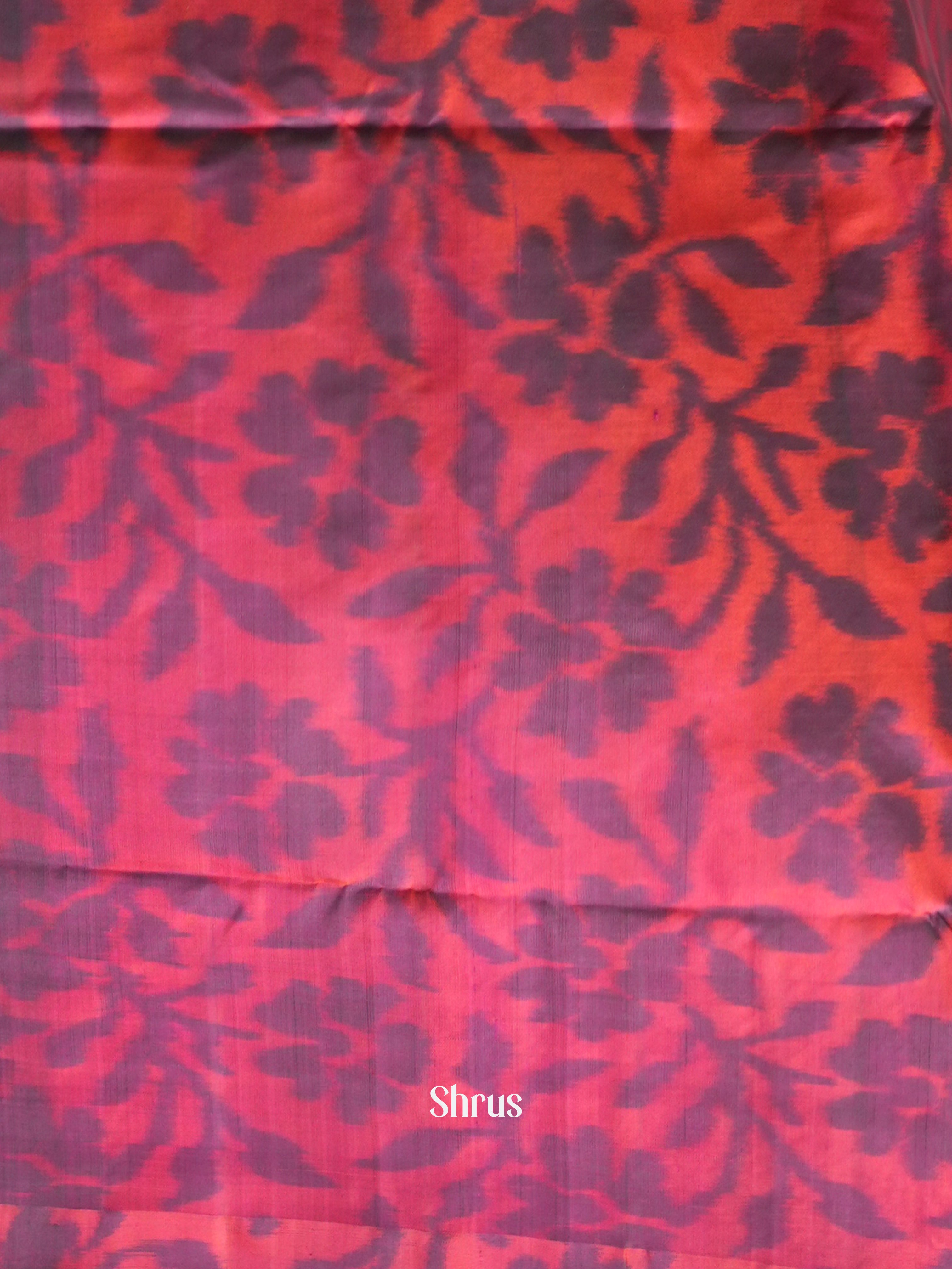 Blue & Red - Soft Silk Saree - Shop on ShrusEternity.com