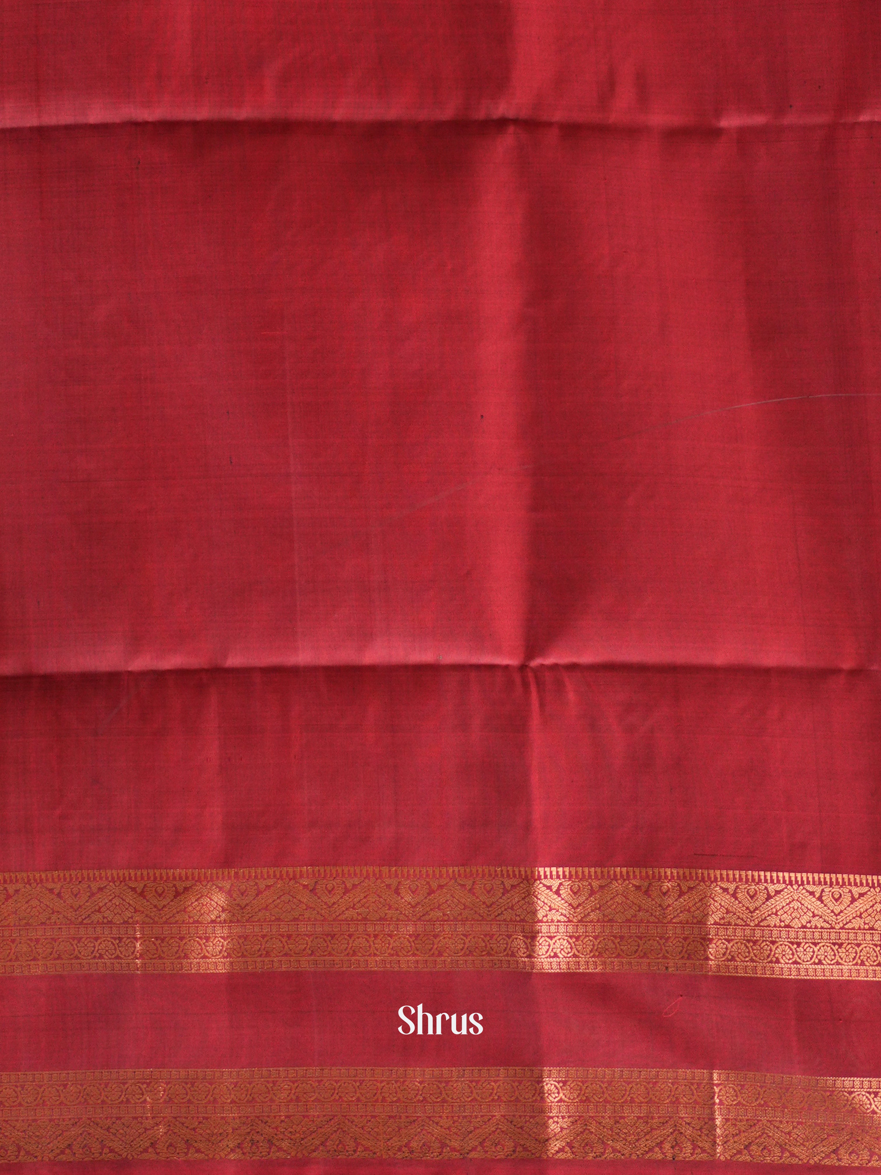 Green & Red - Soft Silk Saree-2