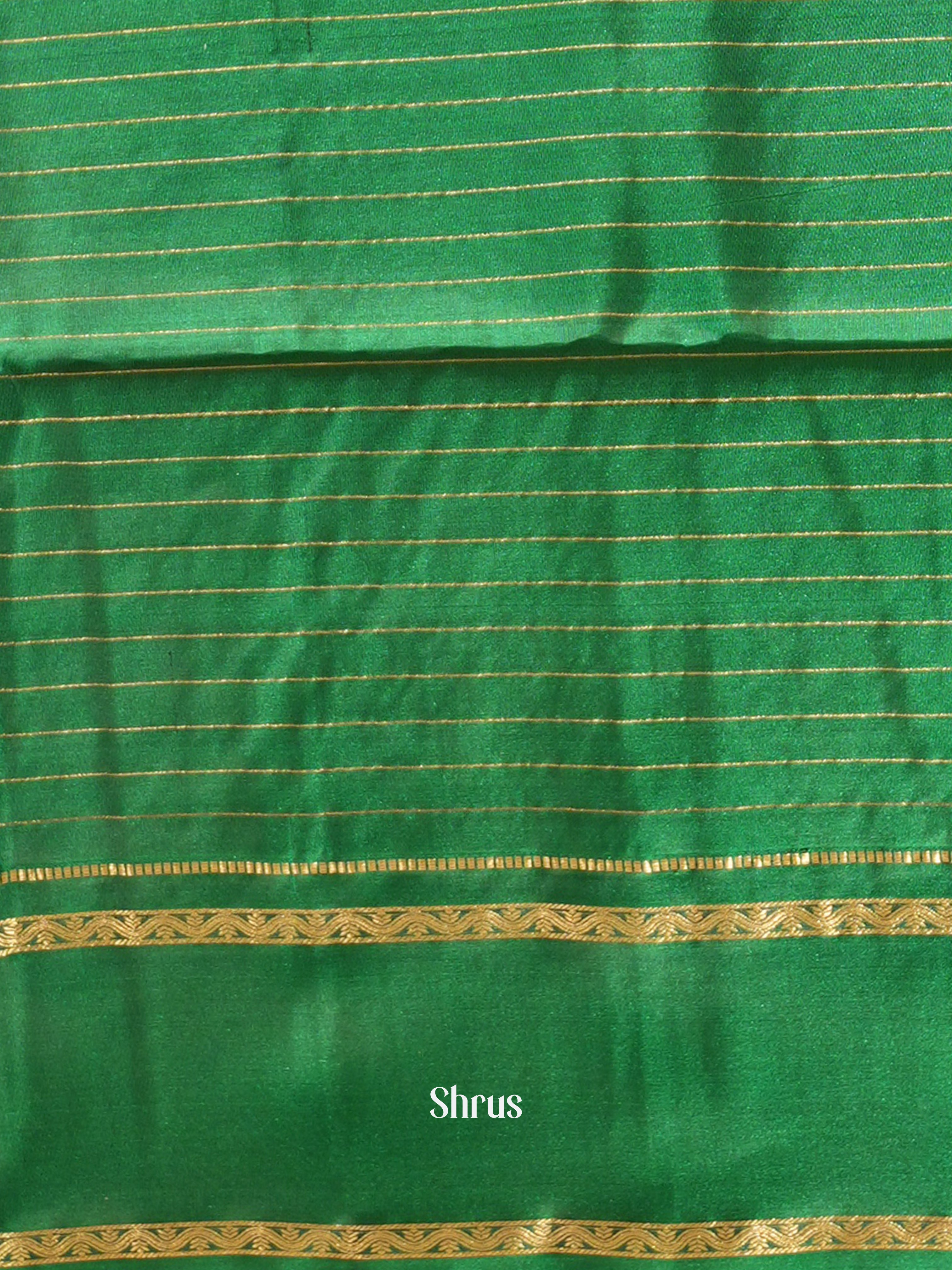 Wine & Green - Soft Silk Saree - Shop on ShrusEternity.com