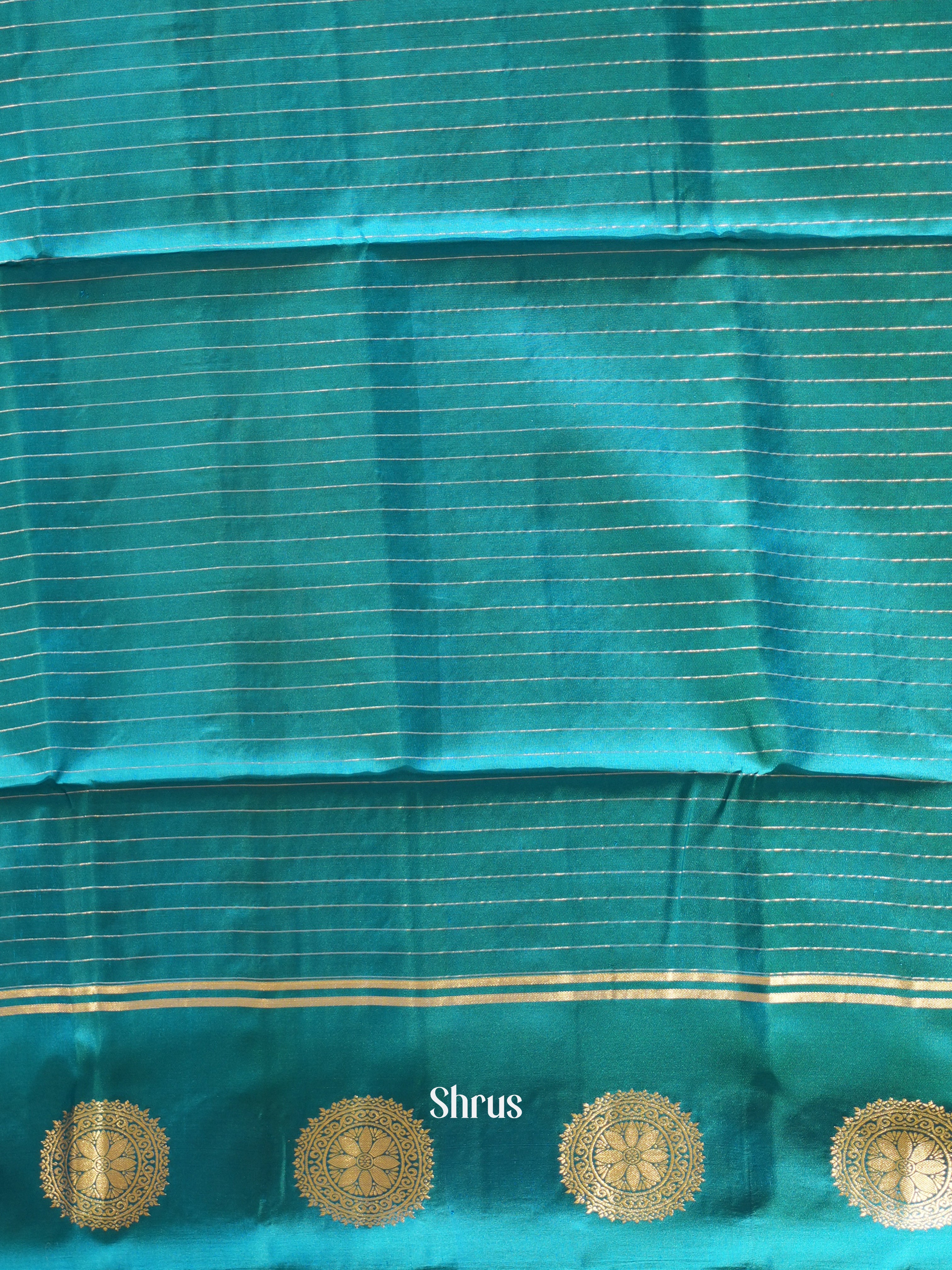 Purple & Teal - Soft Silk Saree - Shop on ShrusEternity.com