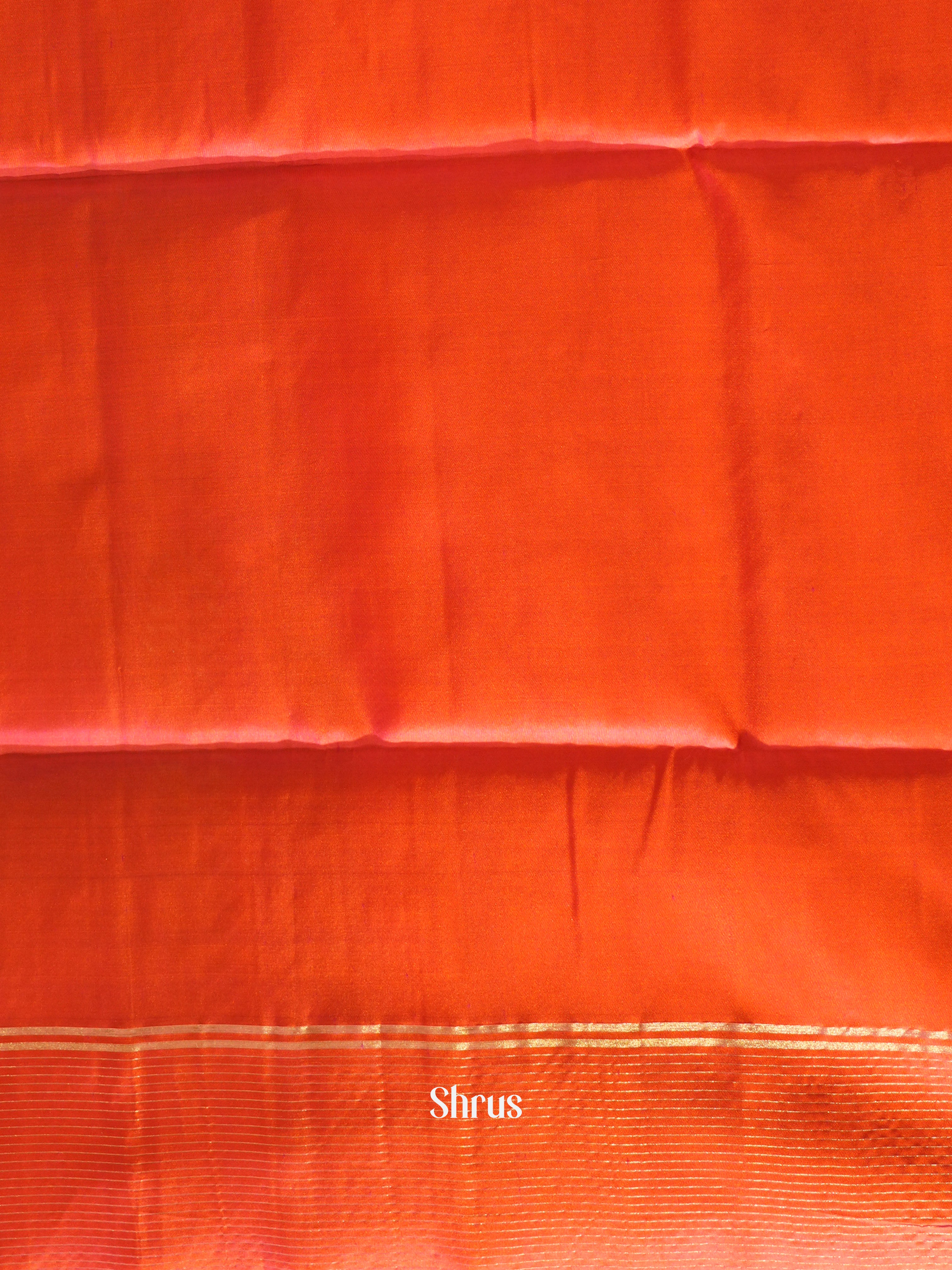 Green & Orangish Pink - Soft Silk Saree - Shop on ShrusEternity.com
