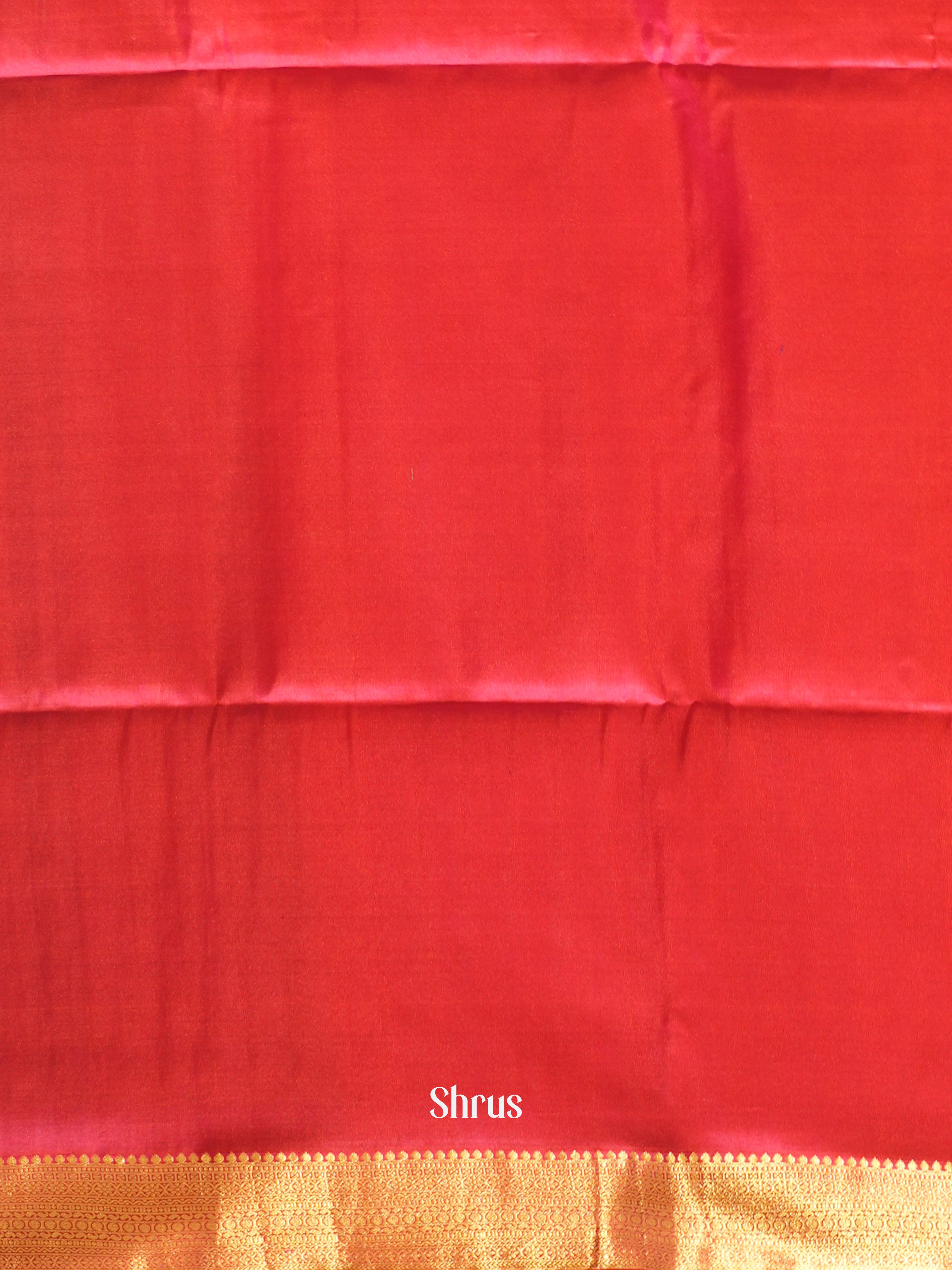 Blue & Red - Soft Silk Saree - Shop on ShrusEternity.com
