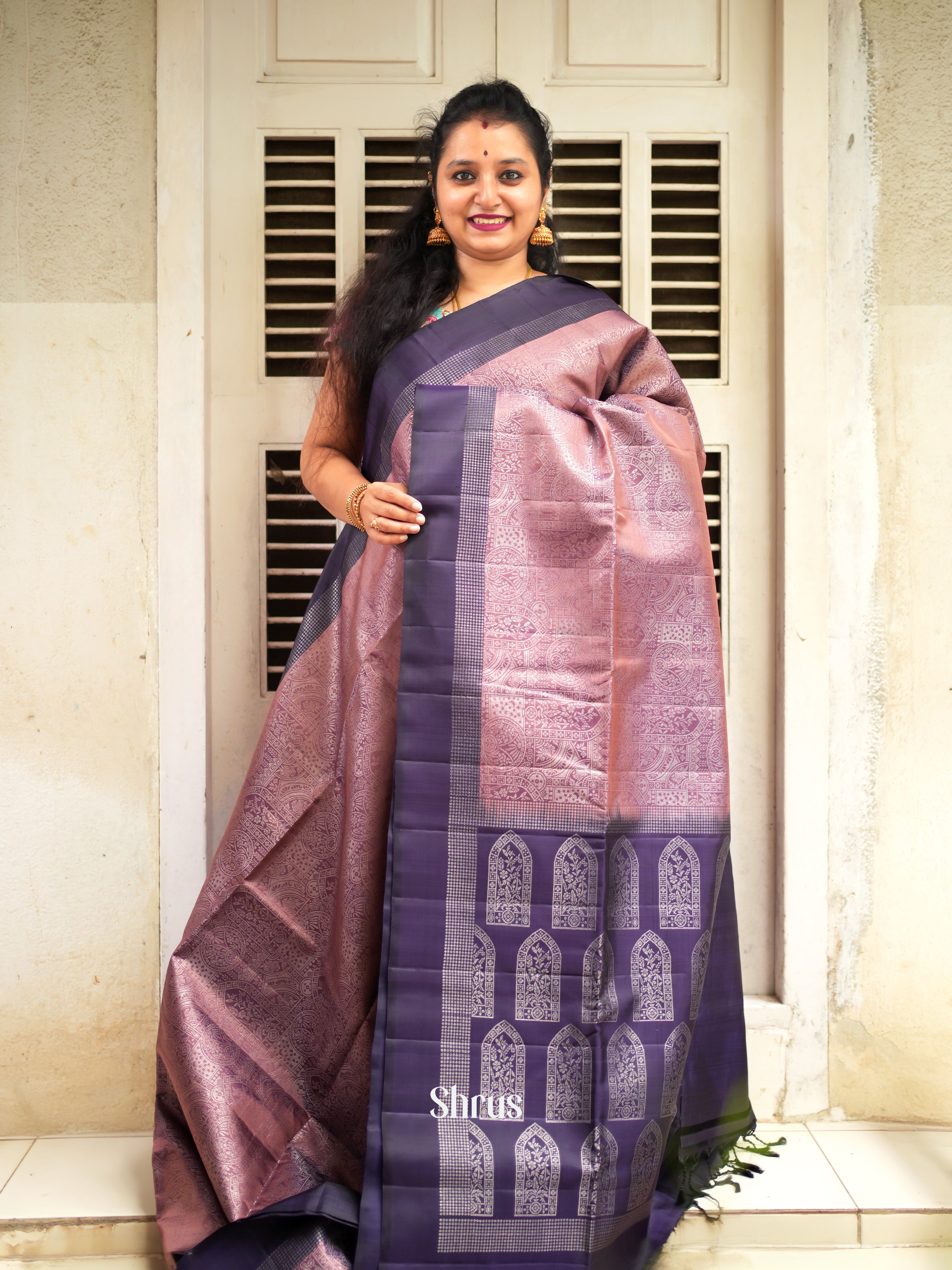Onion Pink & Purple - Soft Silk Saree - Shop on ShrusEternity.com
